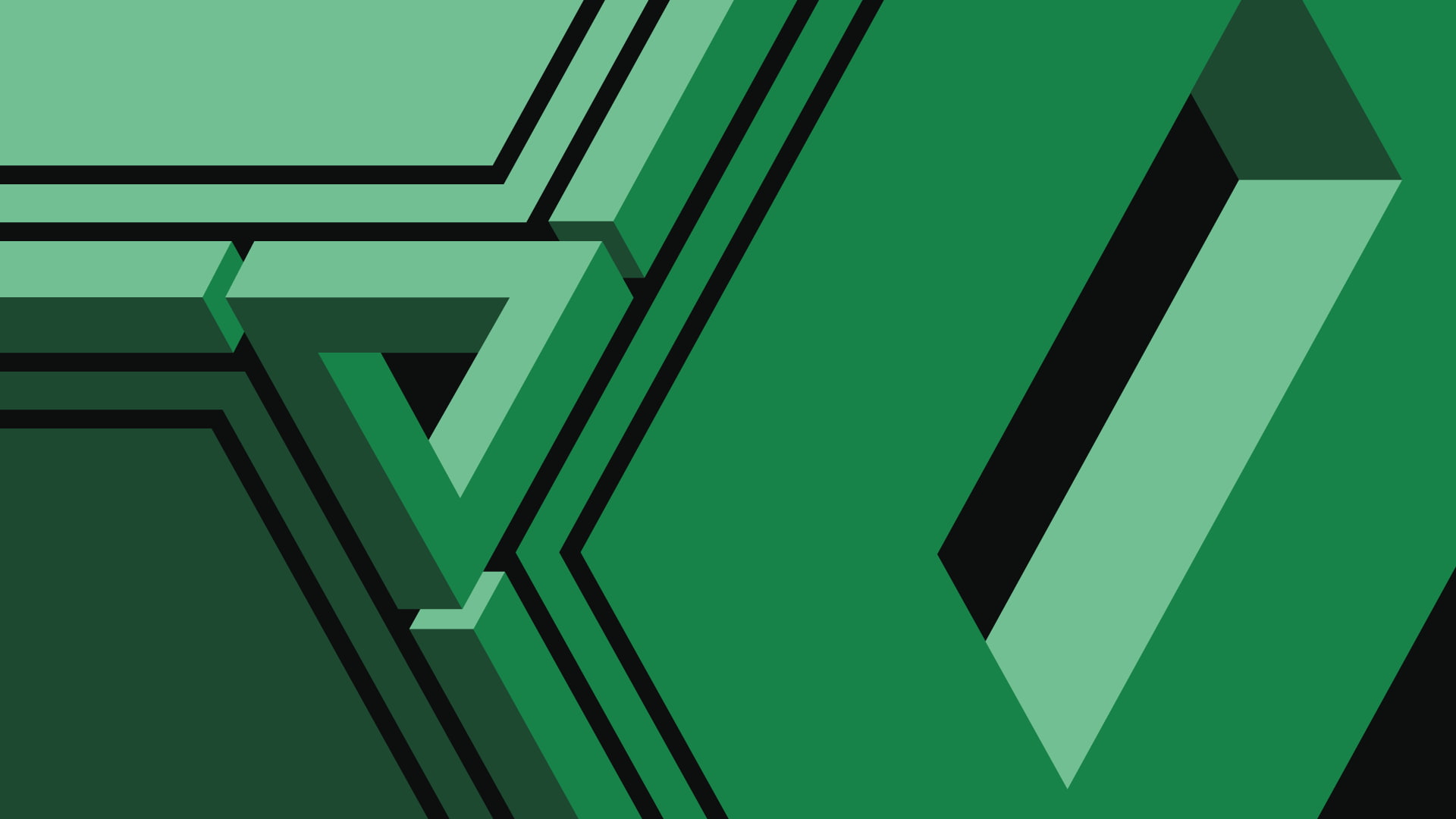 1080P, geometry, abstract, Penrose triangle, HD Wallpaper
