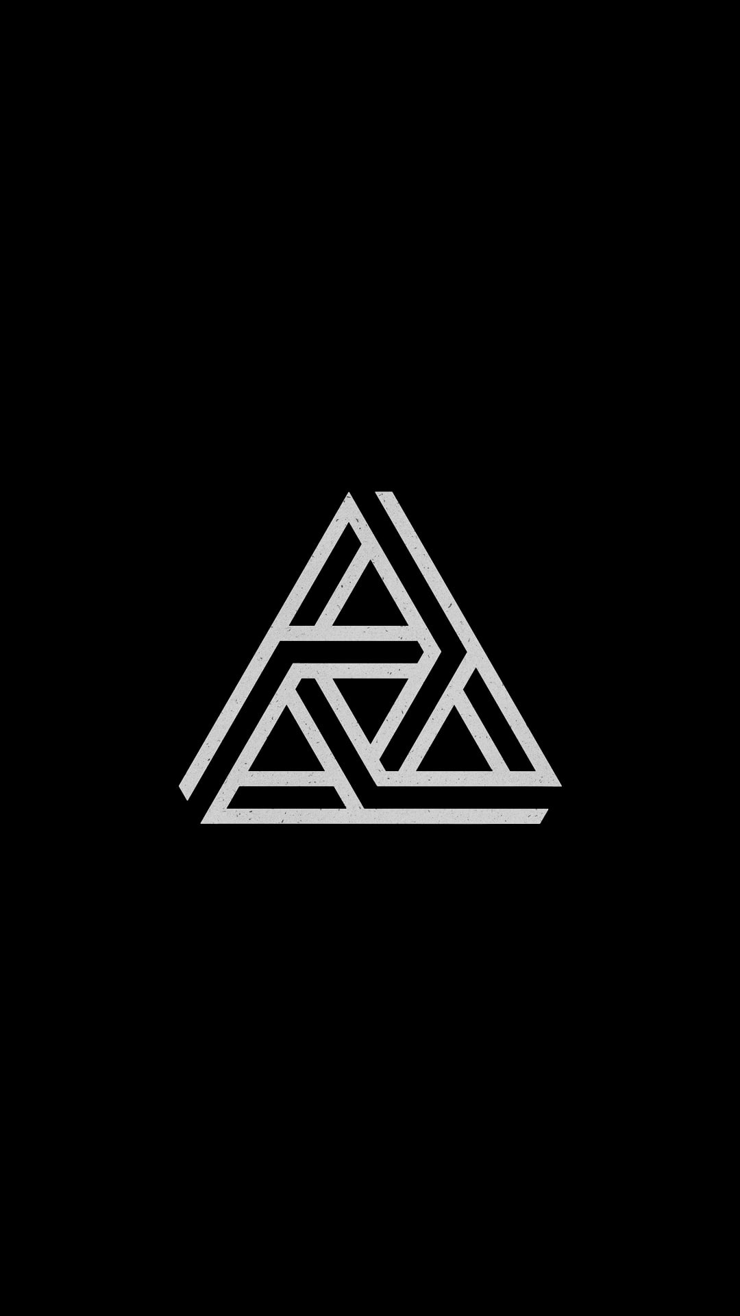 digital art, Portrait Display, minimalism, 1080P, abstract, Penrose Triangle, black background, Phone HD Wallpaper