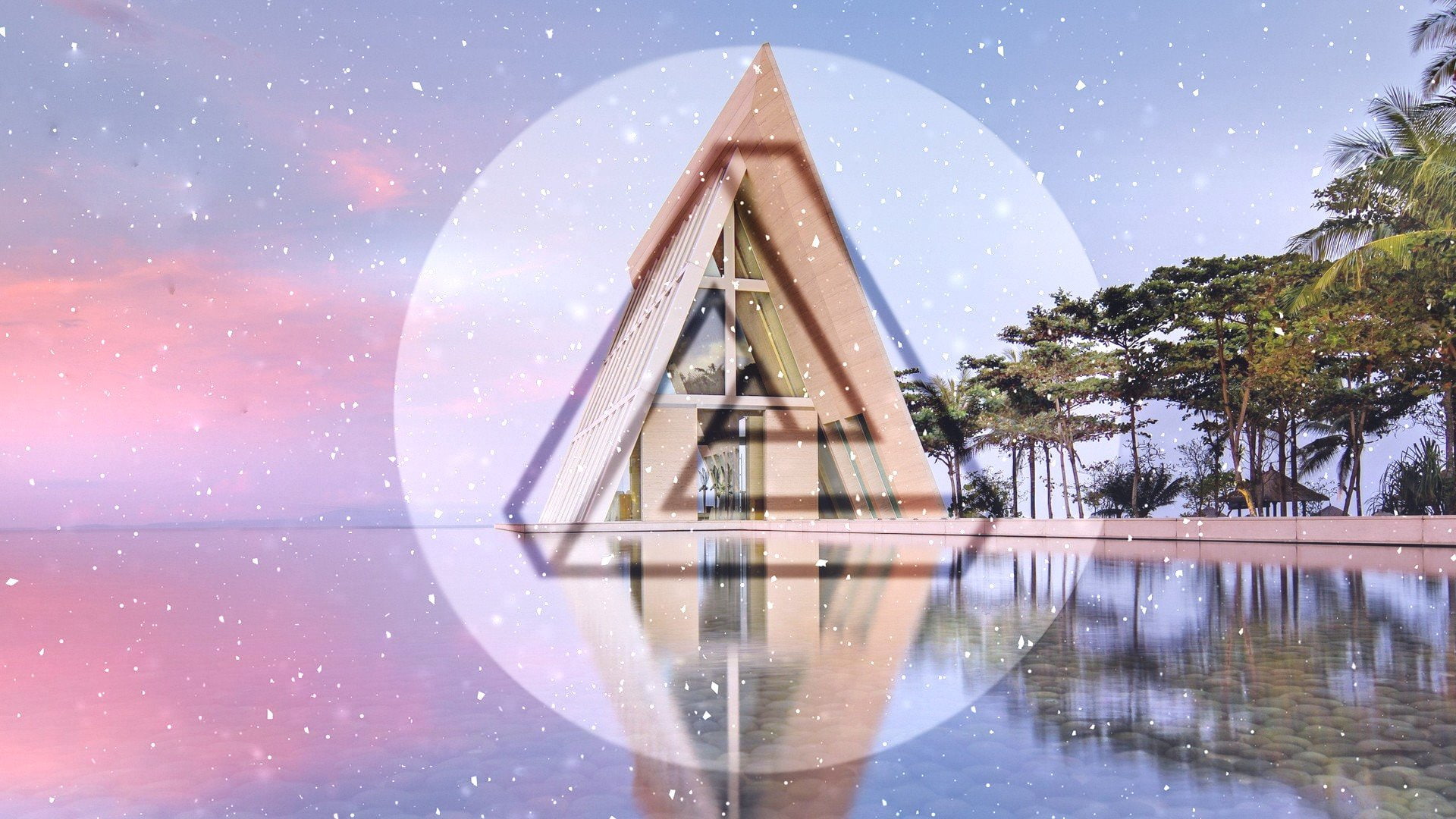1080P, reflection, Penrose Triangle, water, HD Wallpaper