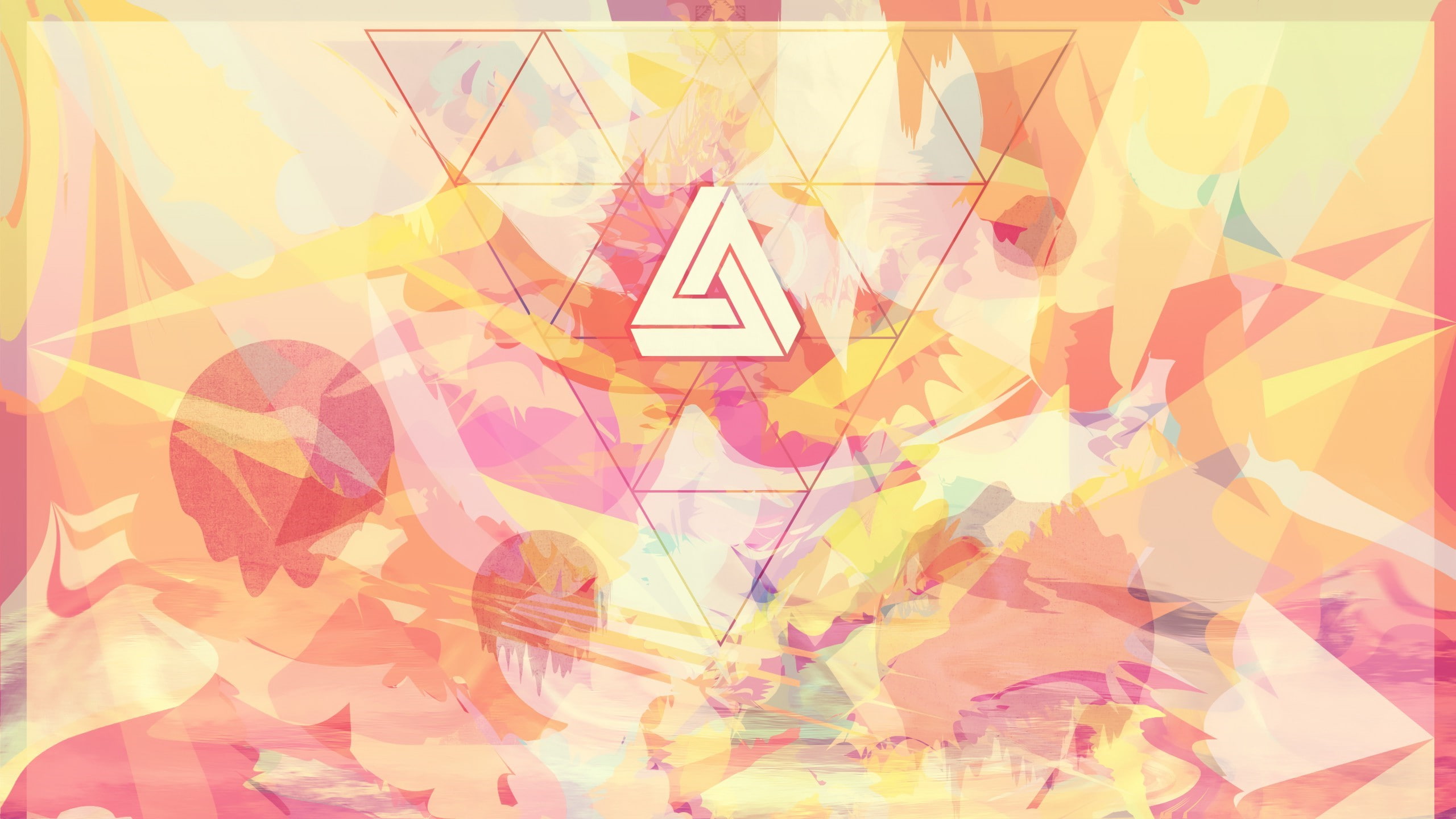 auto post production filter, digital composite, transparent, pattern, no people, backgrounds, multi colored, abstract iatkos penrose triangle, shape, pink color, HD Wallpaper