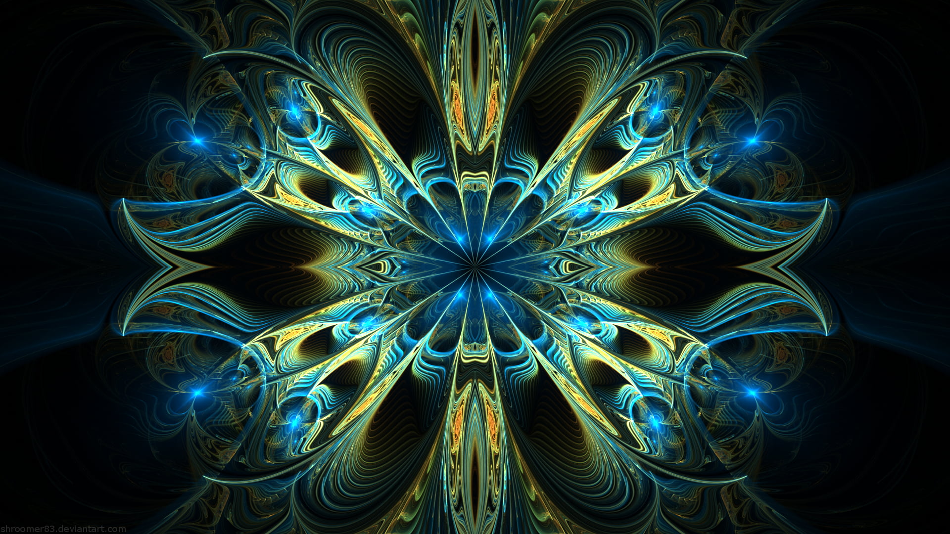 1080P, Kaleidoscope, Fractal, Abstract, Colors, Flower, HD Wallpaper