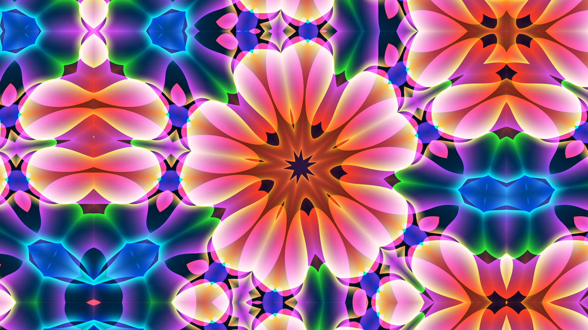 Colors, Flower, 1080P, Abstract, Kaleidoscope, Digital Art, Artistic, HD Wallpaper