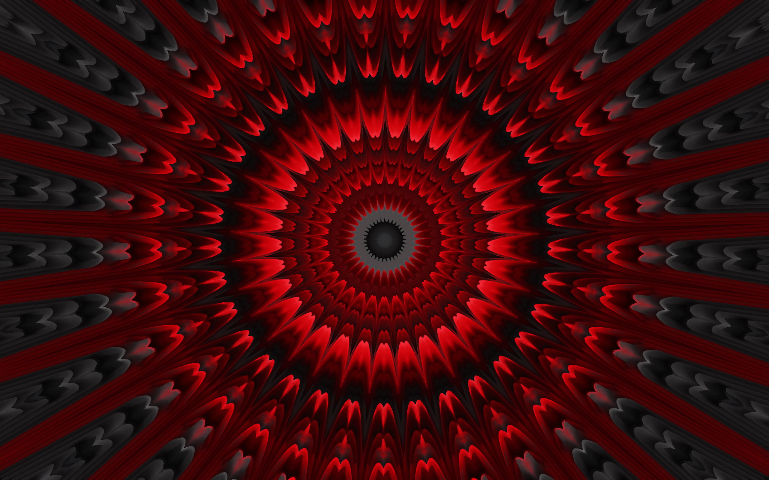 2K, Abstract, Red, Kaleidoscope, Digital Art, Artistic, Pattern, HD Wallpaper