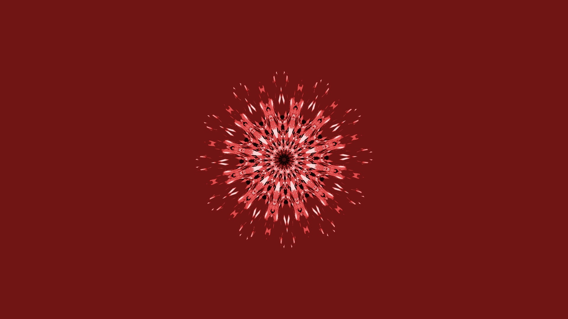 Kaleidoscope, Maroon, Abstract, Minimalist, 1080P, Digital Art, Red, HD Wallpaper