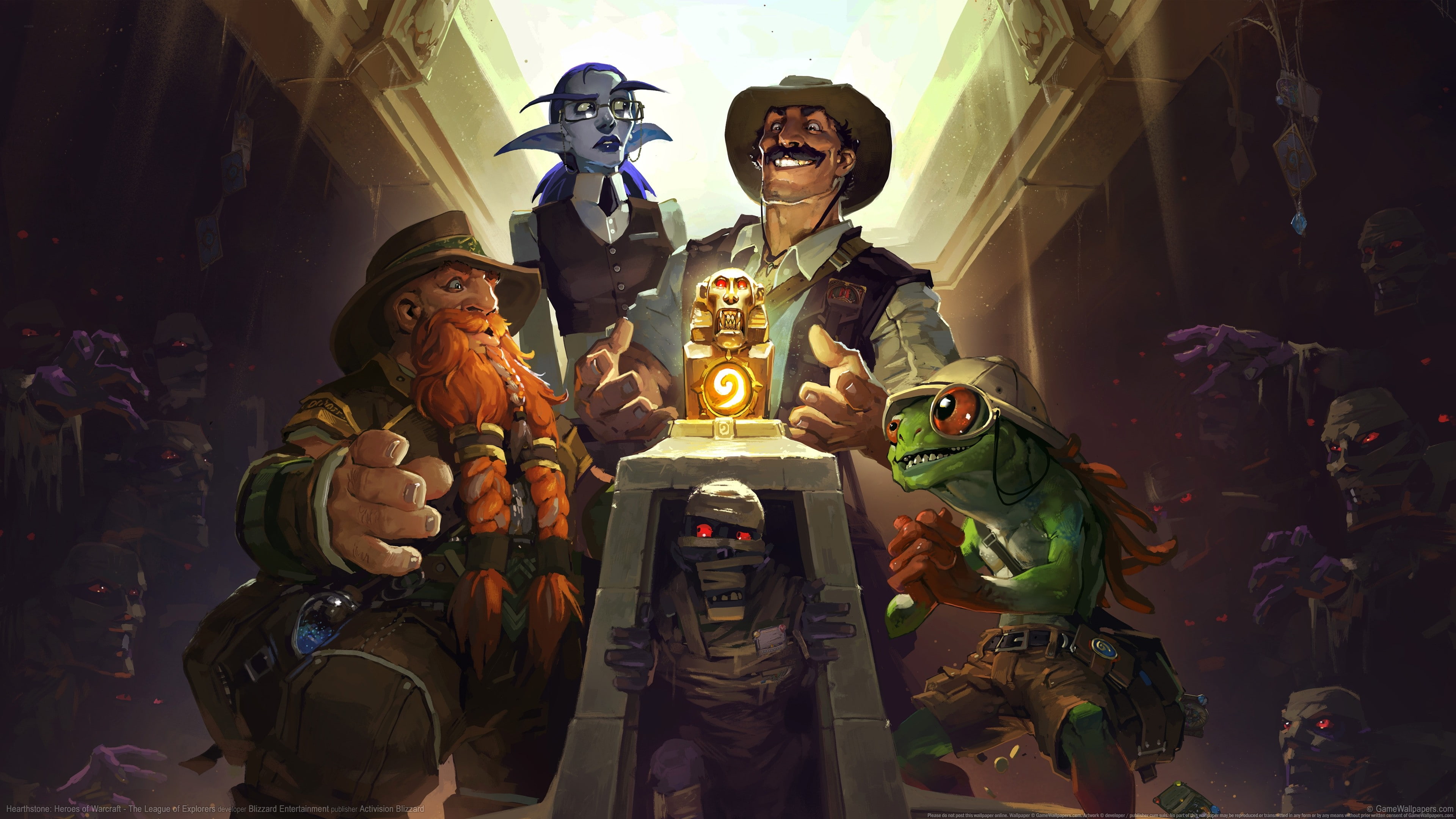League of Explorers, human representation, indoors, no people, spirituality, art and craft, Hearthstone, statue, representation, craft, male likeness, architecture, HD Wallpaper