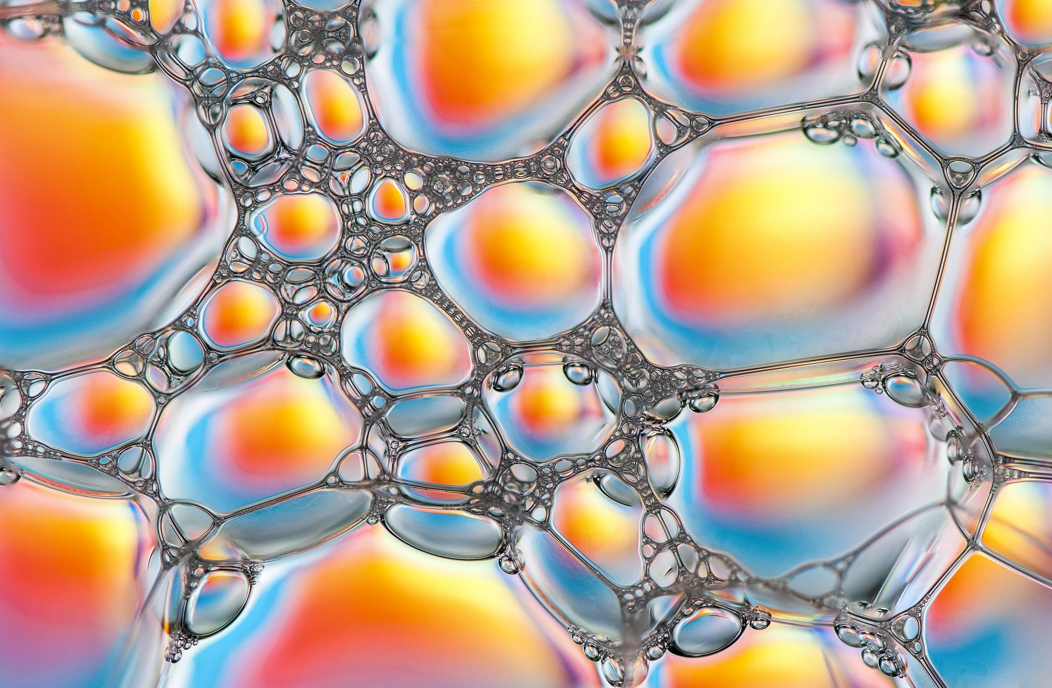 Foam, backgrounds, multi colored, bubble, abstract backgrounds, water, abstract, color, close-up, complexity, shape, Liquid, geometric shape, shine, soap sud, HD Wallpaper