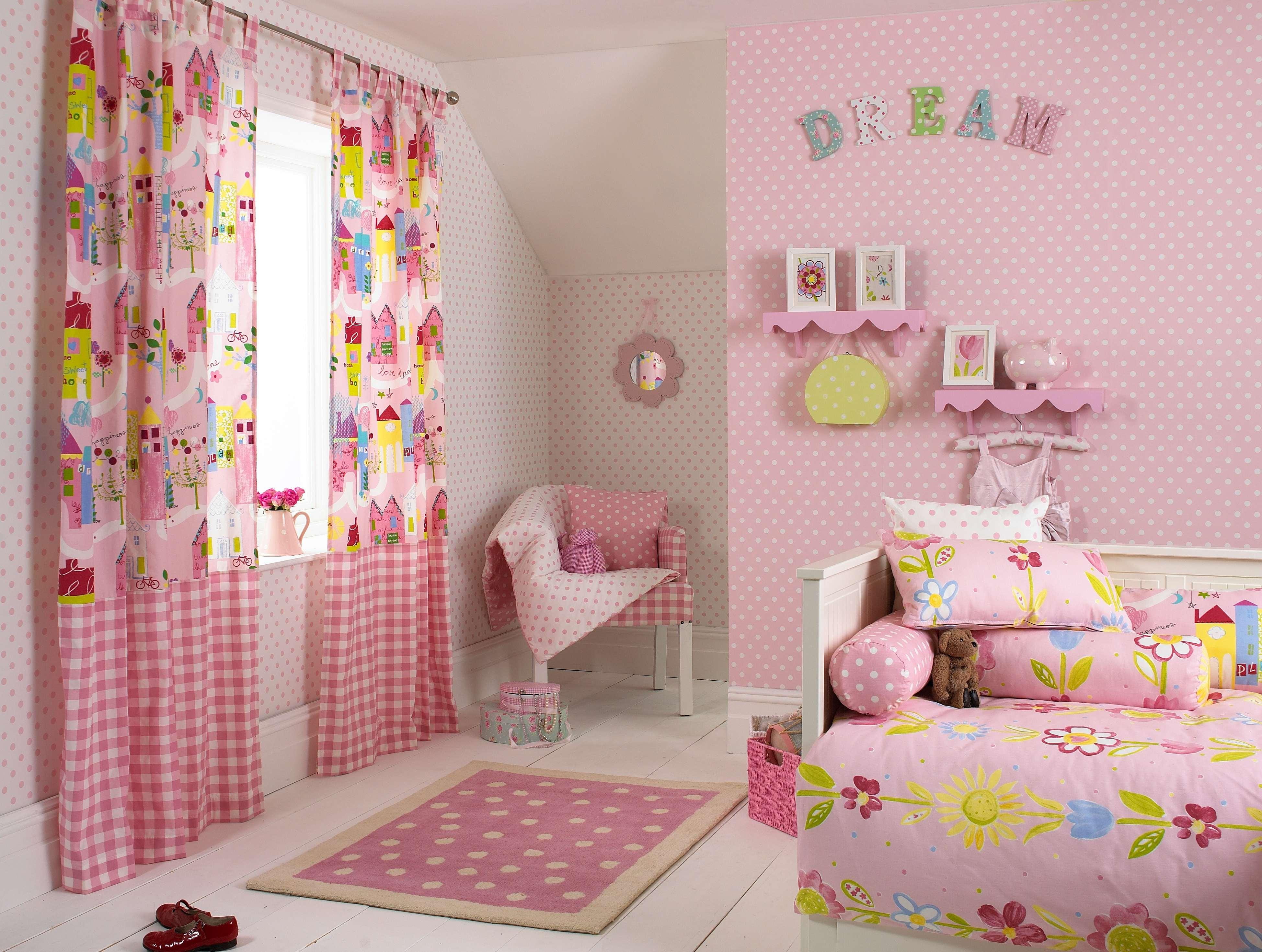 curtains, girly, 4K, pink, bedroom, lovely, pretty, HD Wallpaper