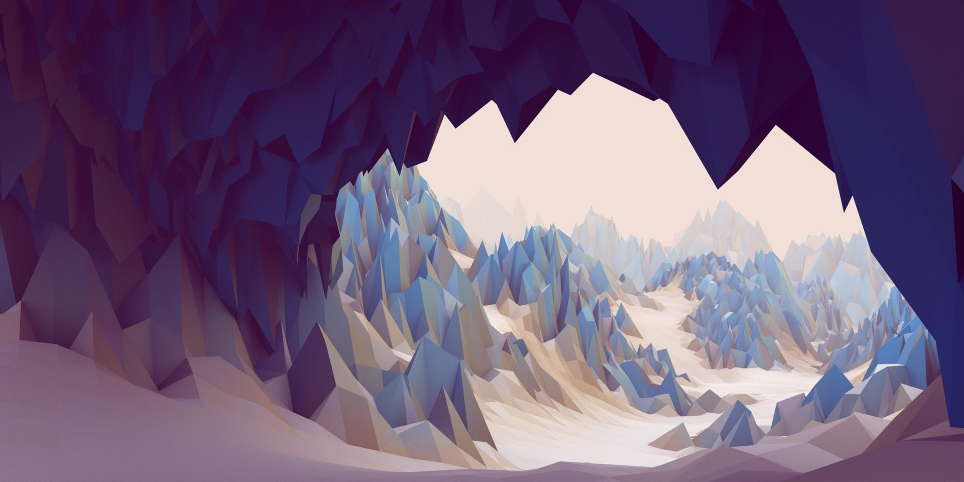 paper, scenics - nature, nature, day, white color, sky, Abstract, 1080P, Digital Art, Low Poly, no people, Snow, sunlight, indoors, environment, architecture, HD Wallpaper