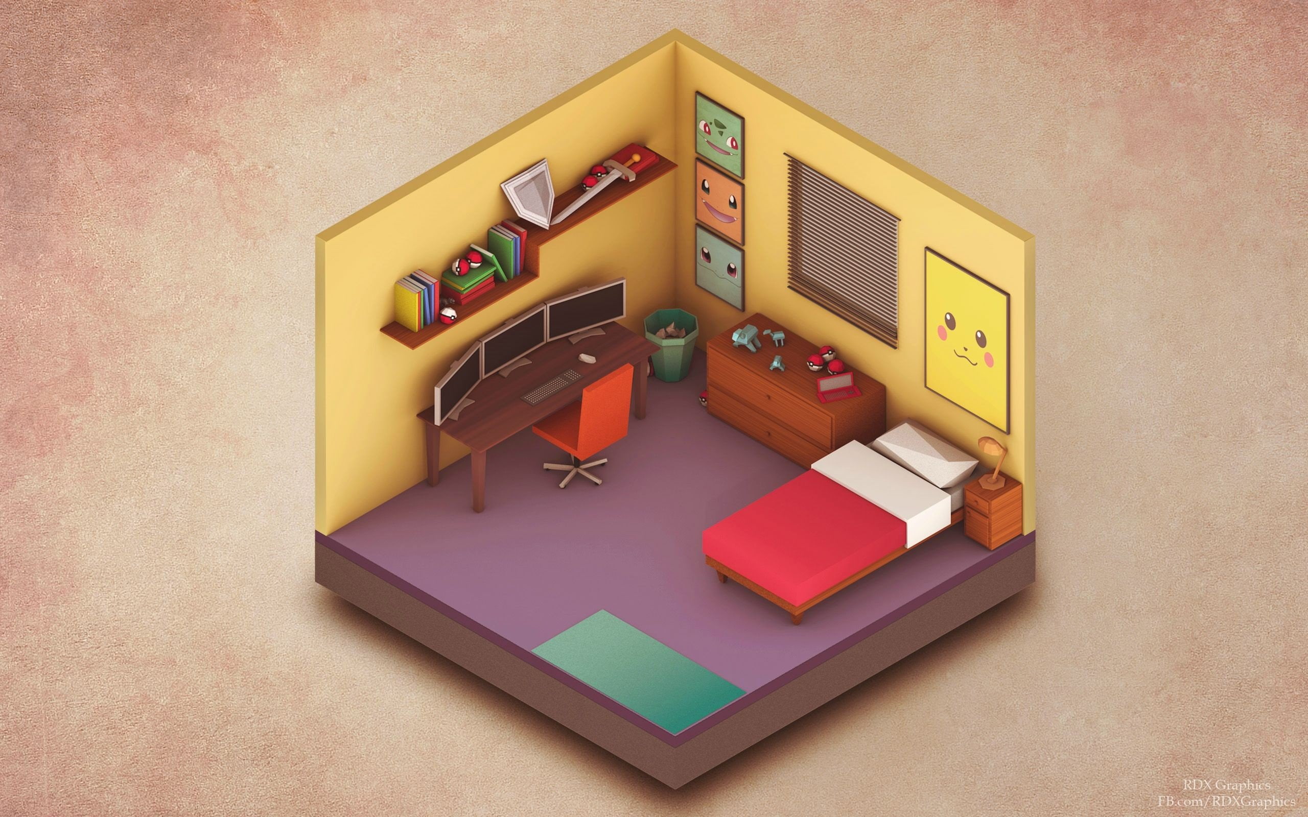 Isometric, bollywood, hd, 2K, px, x, 2560x1600 px, entertainment, art, bedroom, HD Wallpaper