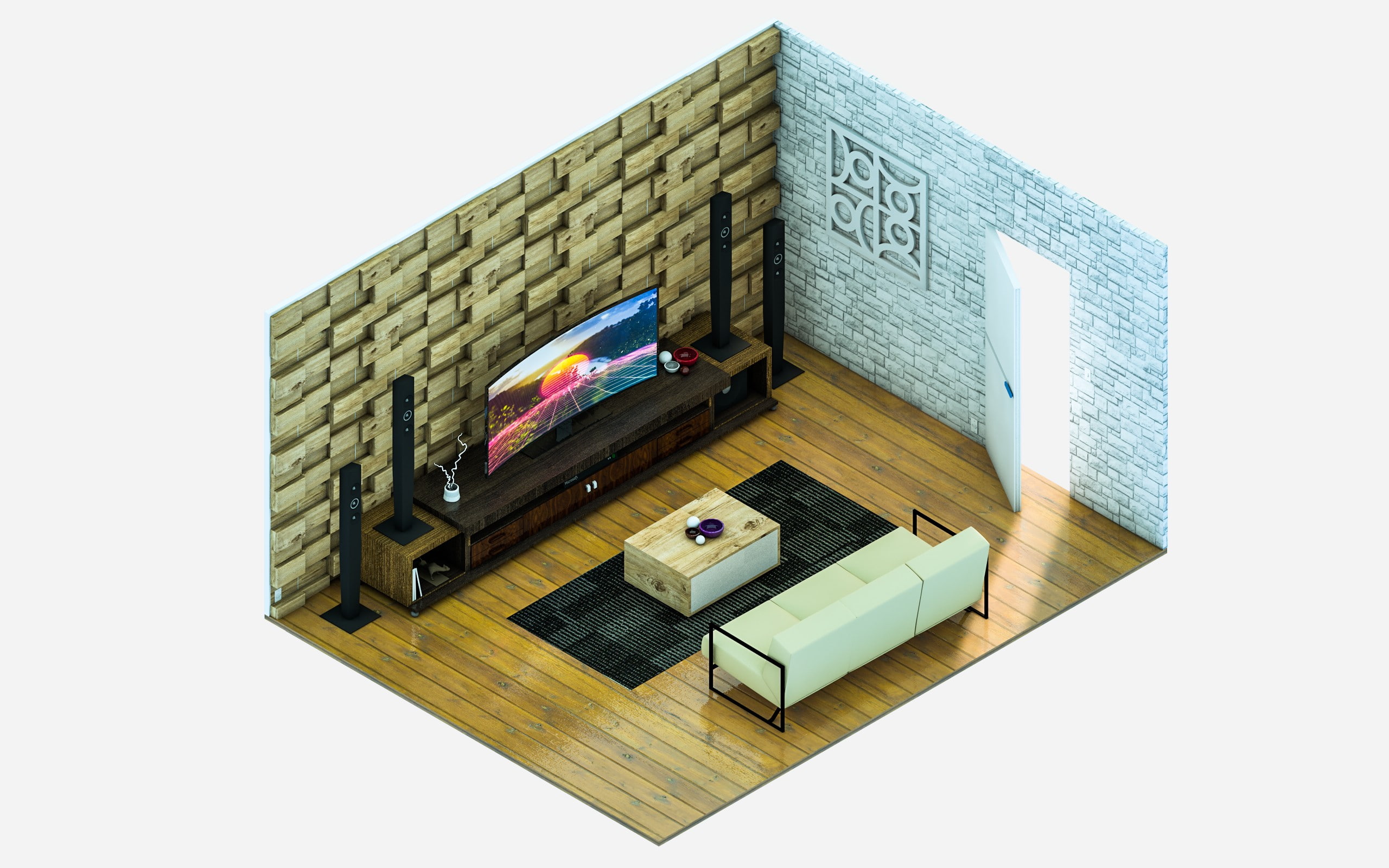 house, Interior Design, Isometric, 2K, Modern, HD Wallpaper