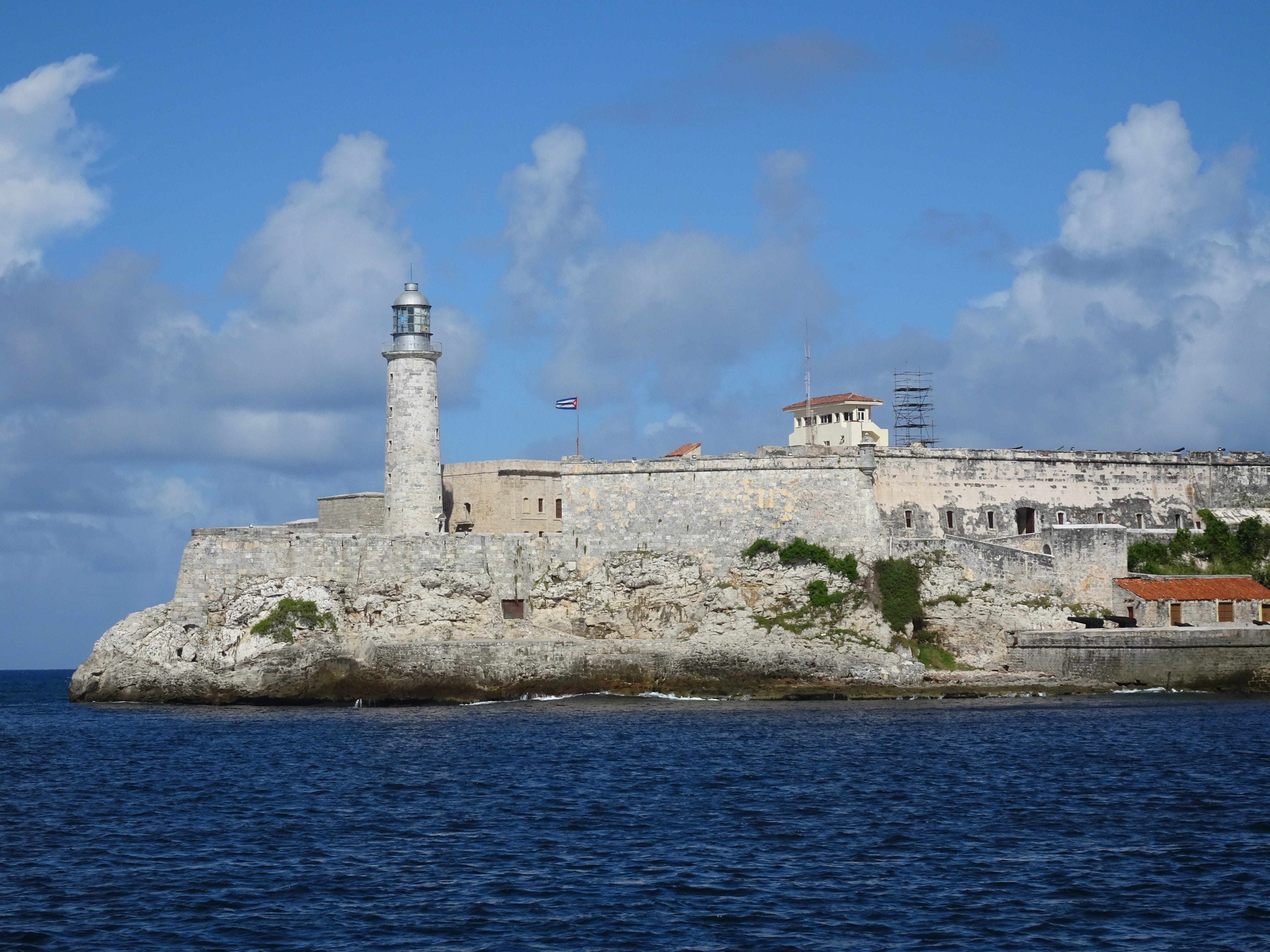 architecture, building exterior, morro, fort, guidance, the past, flag, history, tower, national, nation, built structure, building, waterfront, symbol, HD Wallpaper