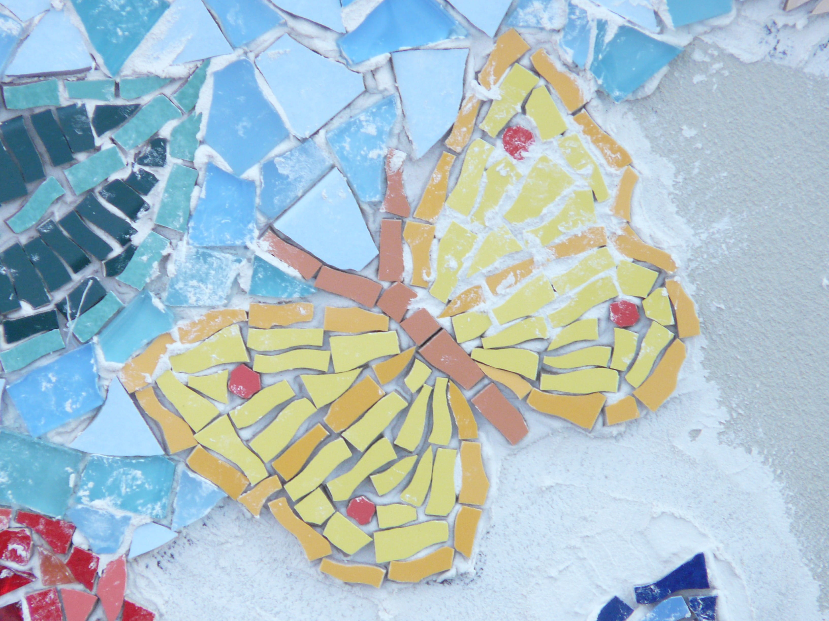 fragments, art and craft, Butterfly, creativity, nature, steinchen, choice, tinker, wall - building feature, 2K, paper, scrap, human body part, mural, HD Wallpaper