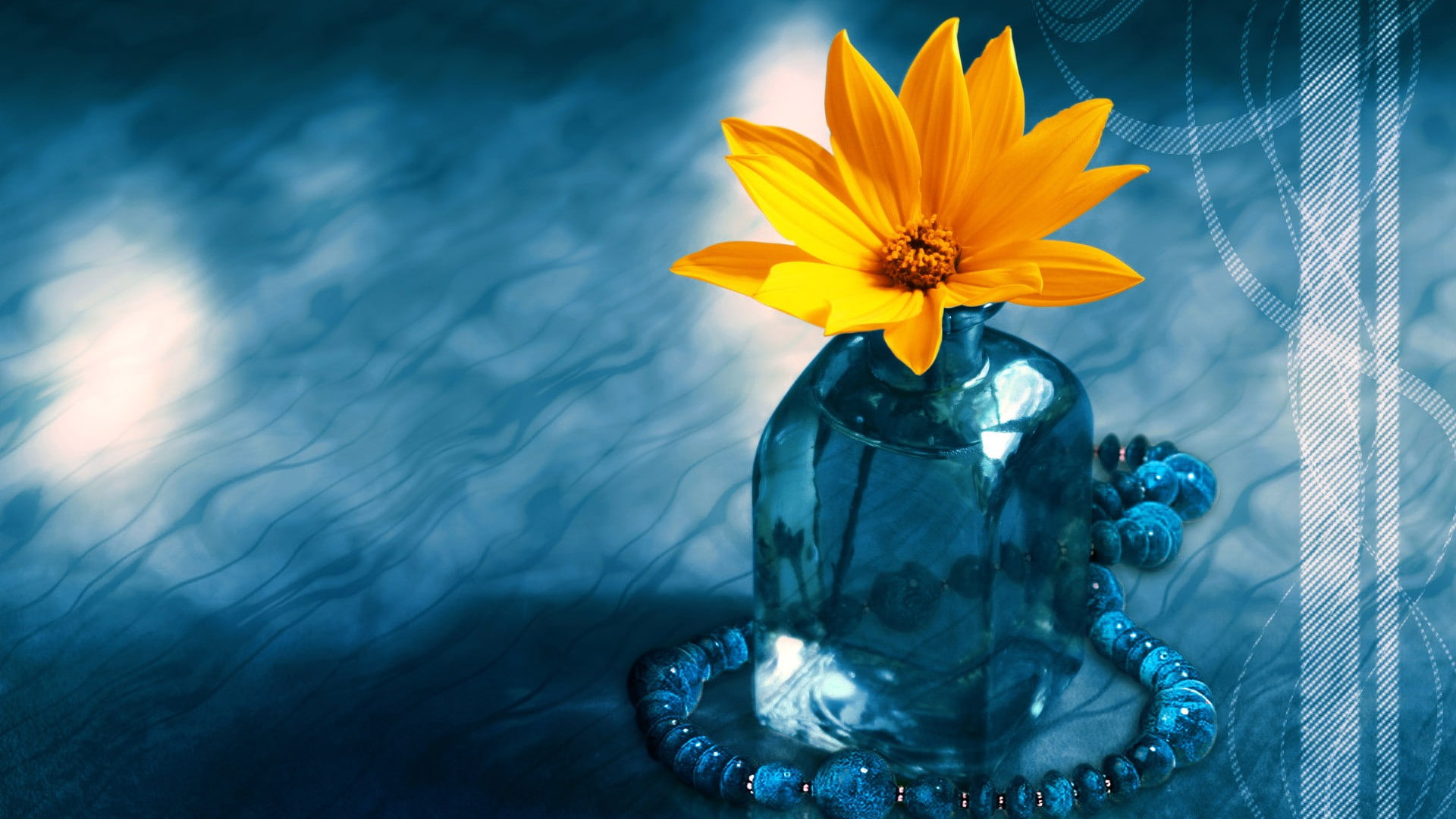 3d flowers, 3D, flower, art, 1080P, 4k pics, 1920x1080, HD Wallpaper