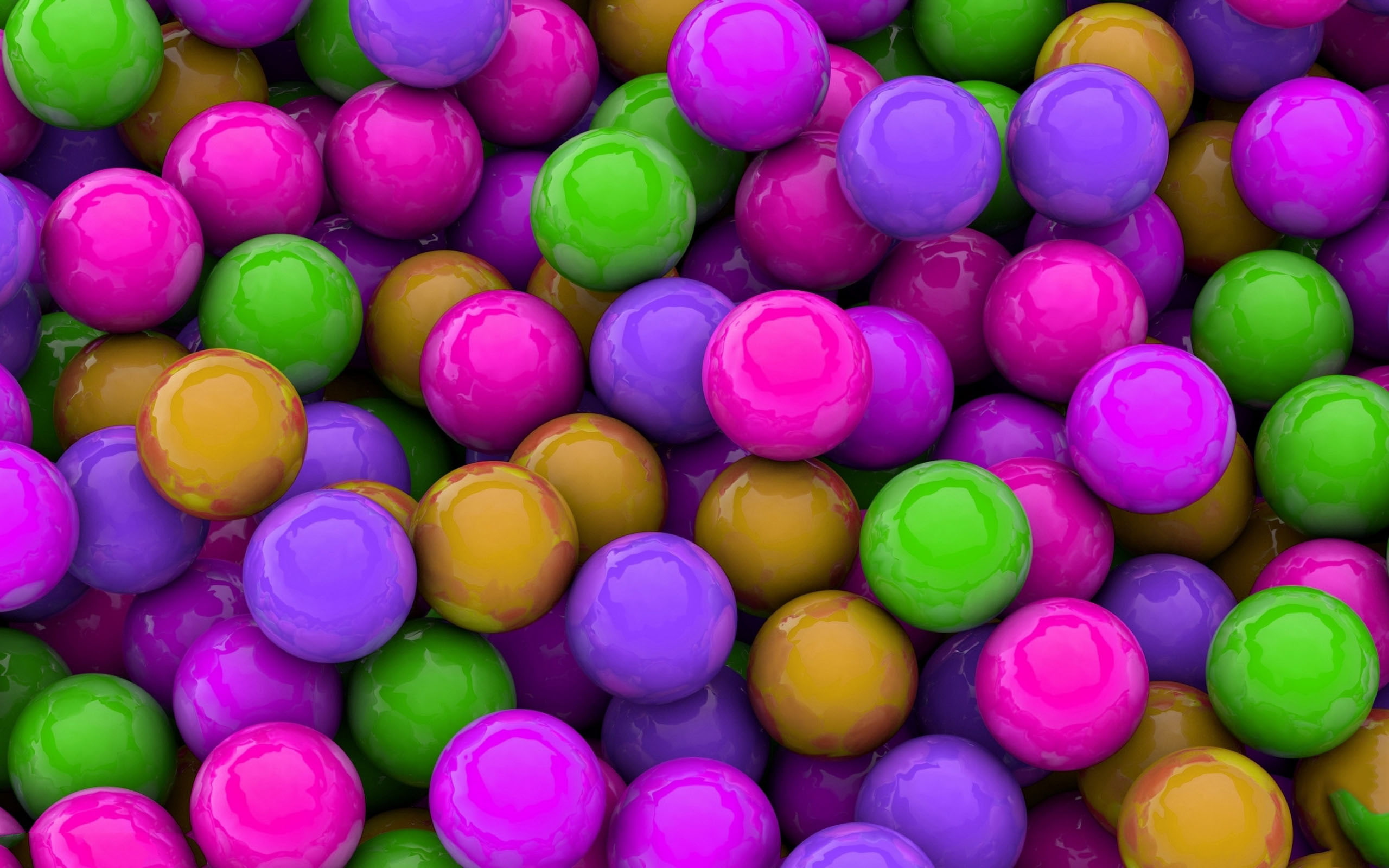 4k pics, balls, ball, 3D, 2560x1600, Colorful, 2K, HD Wallpaper
