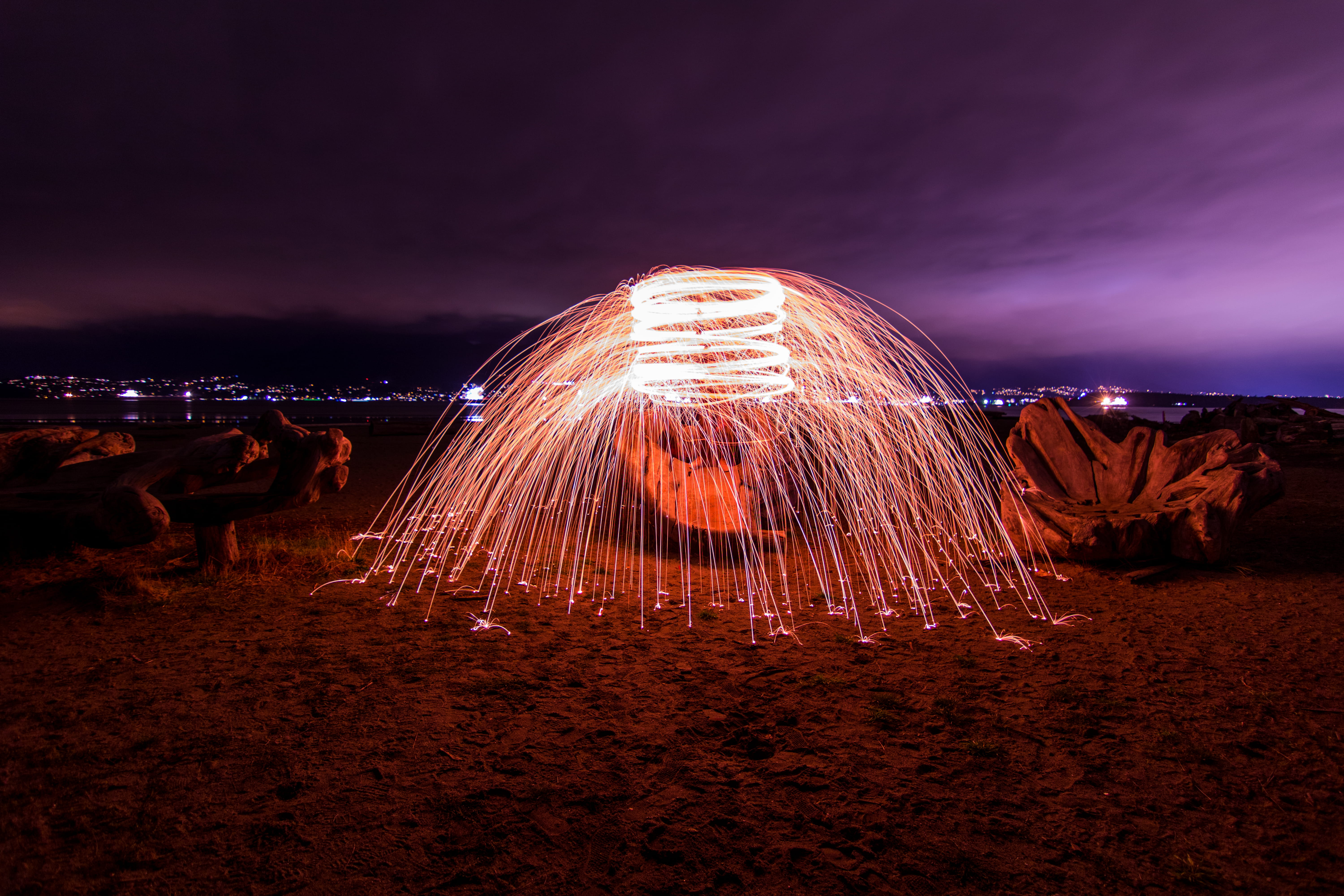 light - natural phenomenon, night lights, blurred motion, illuminated, landscape, photography, firework display, steel, glowing, time lapse, night photography, HD Wallpaper