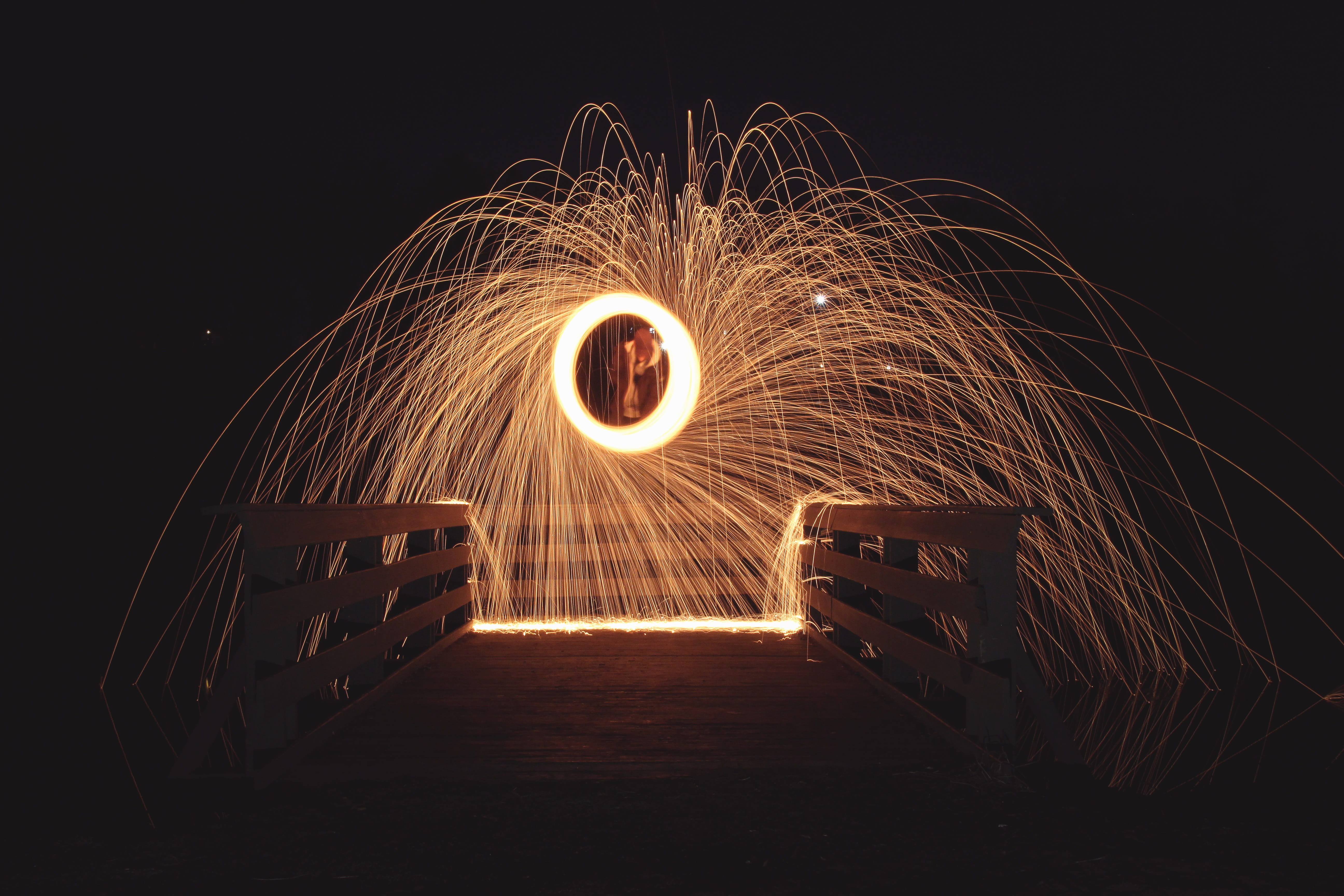 sign, nature, dark, steel wool, geometric shape, steel, circle, spinning, blurred motion, real people, light, fireworks, sparks, long exposure, illuminated, HD Wallpaper