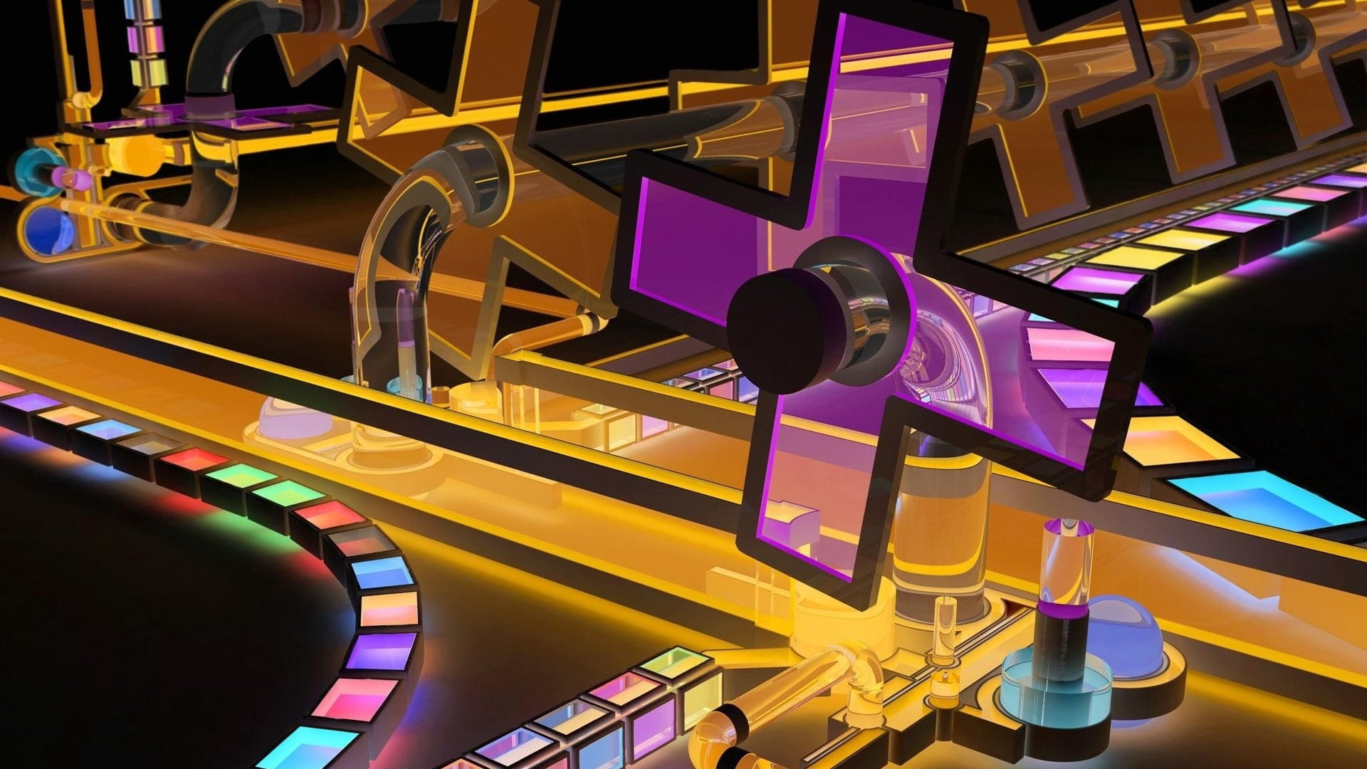 yellow, backgrounds, staircase, multi Colored, motion, architecture, three-dimensional Shape, chair, vector, night, high angle view, lighting equipment, HD Wallpaper