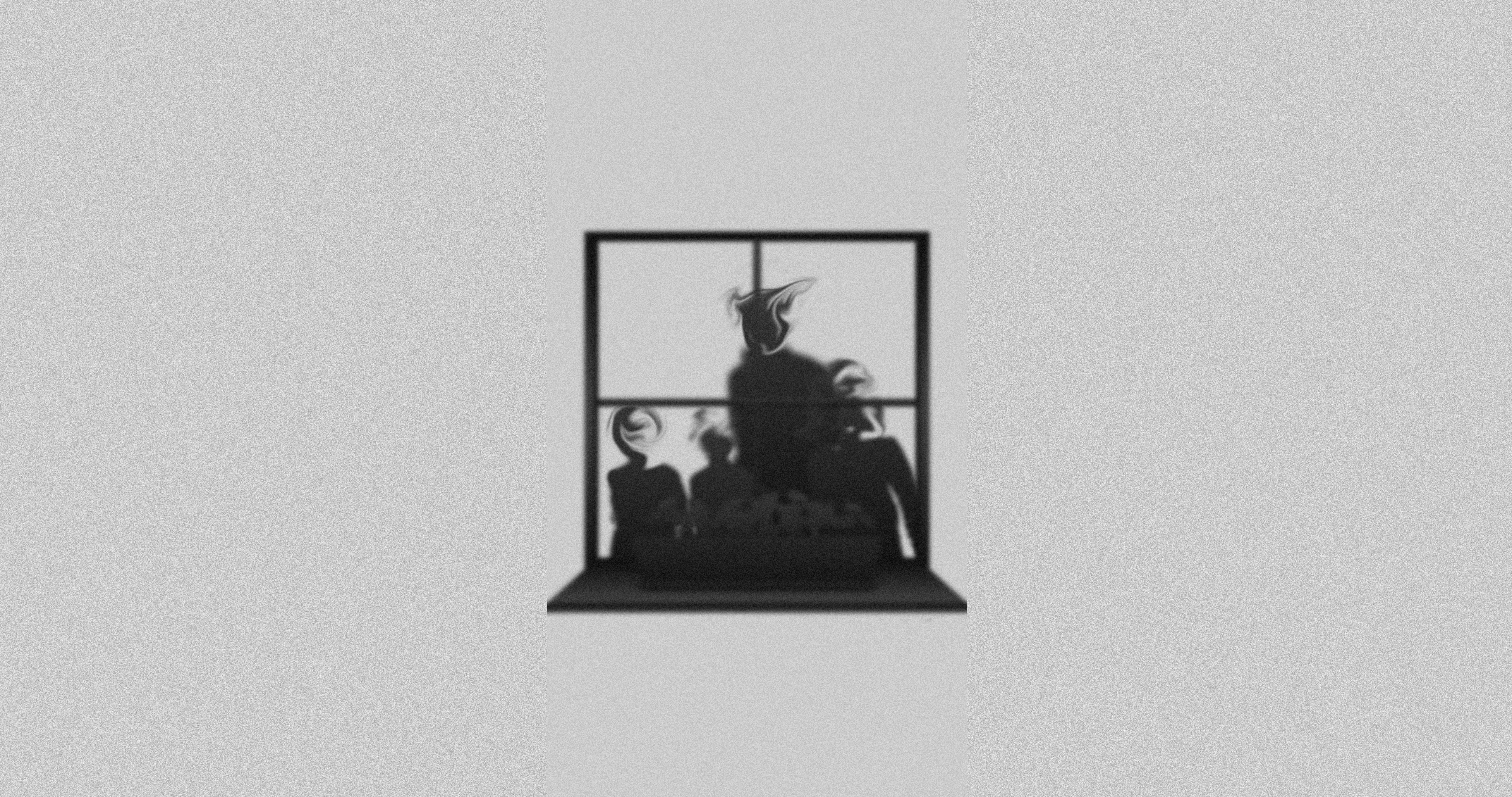 shadow, window, 8K, white, minimalism, simple background, silhouette, simple, interference, HD Wallpaper
