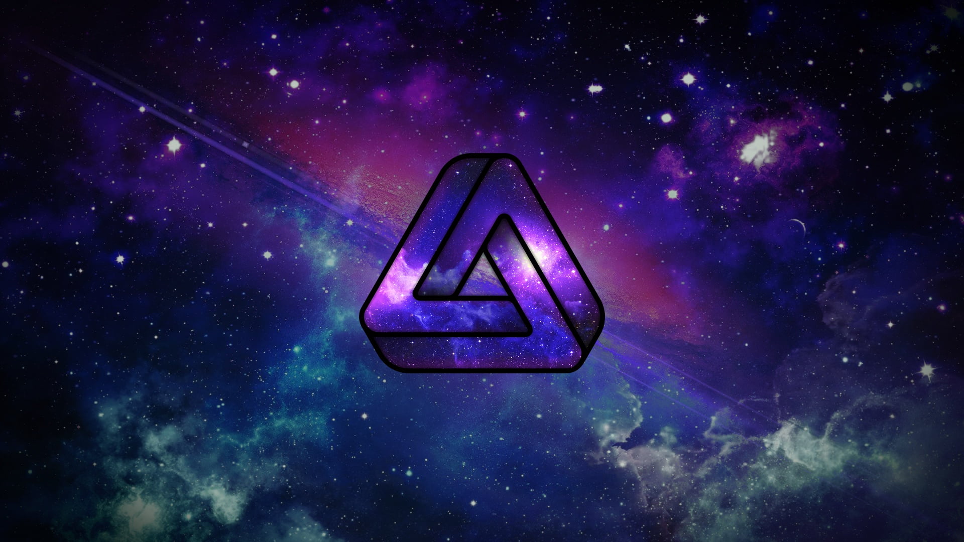 space abstraction, impossible figure, space, impossible triangle, 1080P, HD Wallpaper