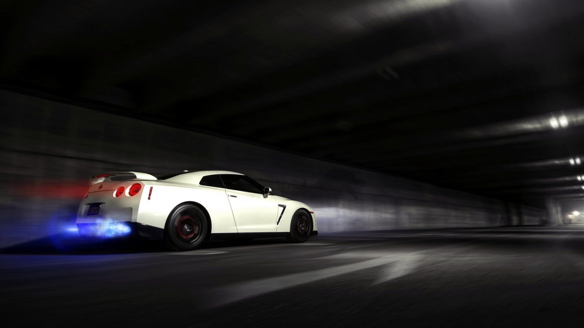 car, 1080P, tunnel, Nissan GT-R, HD Wallpaper
