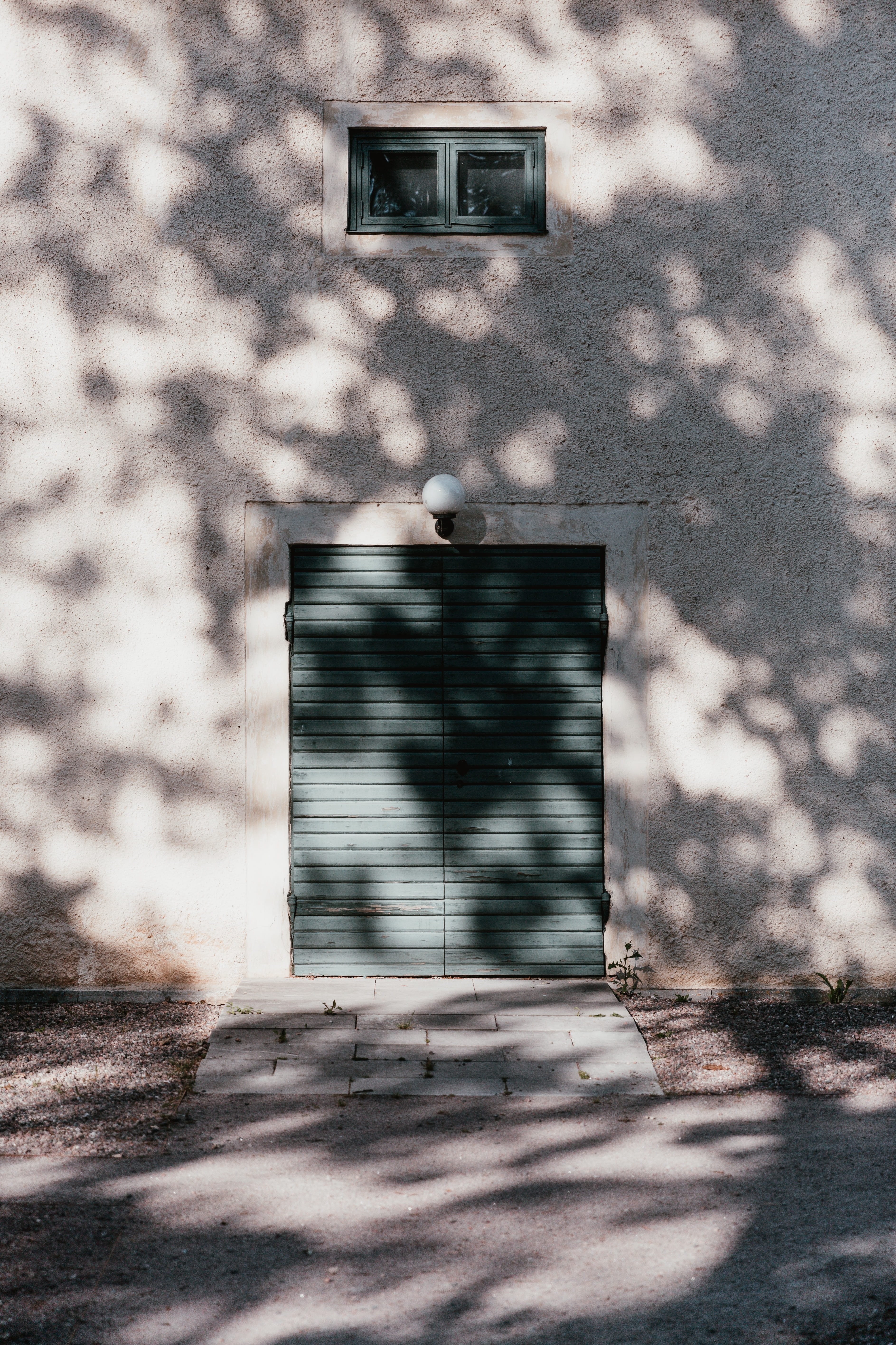 gate, wooden, no People, city, dark, wall - Building Feature, outdoors, 5K, window, shadow, house, building Exterior, brick, entrance, urban Scene, green, Phone HD Wallpaper