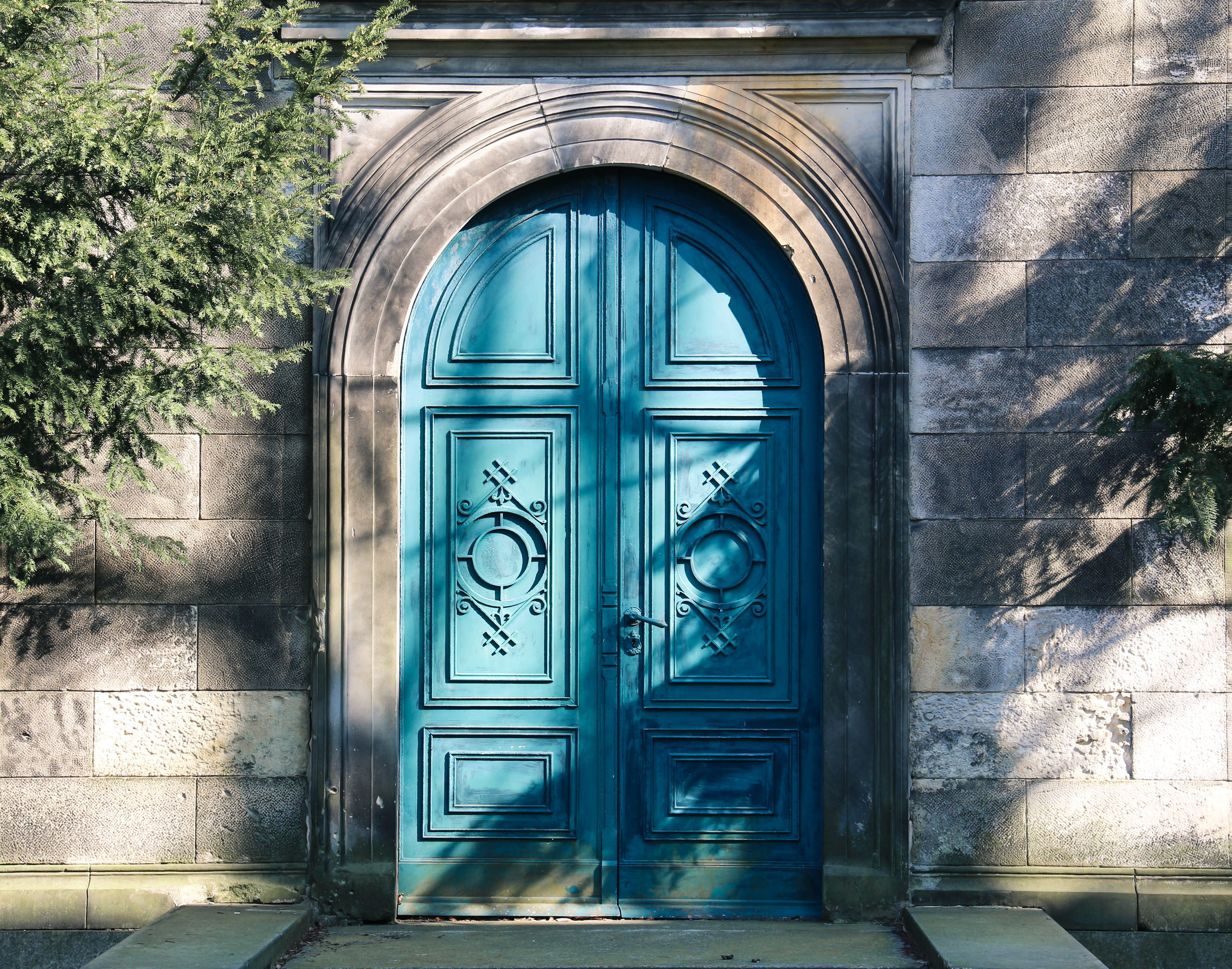exit, wooden, style, safety, nature, protection, doorway, daylight, built structure, art, vintage, plant, exterior, window, blue, building exterior, no people, HD Wallpaper