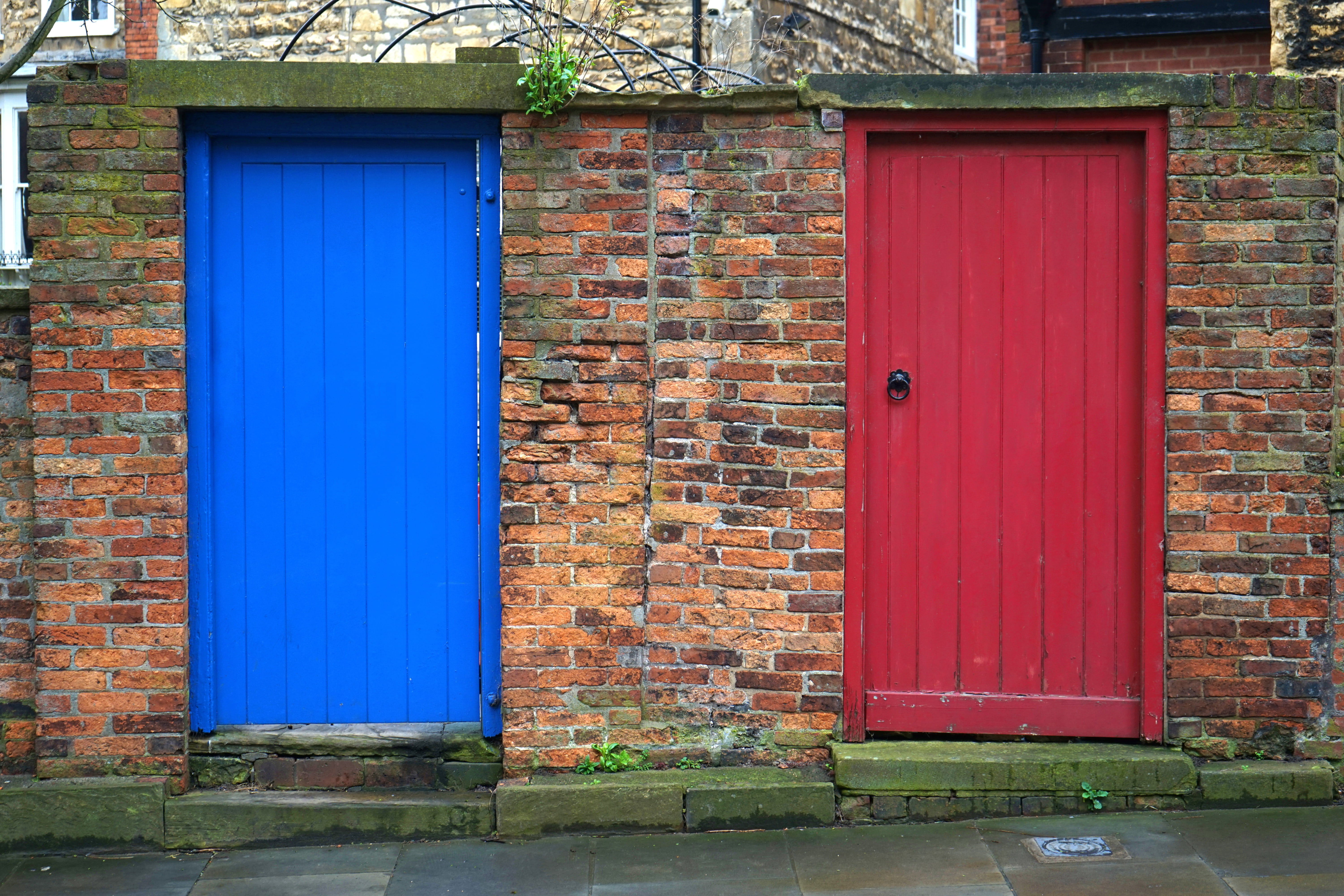 outdoors, exterior, wood - material, garage, day, doors, no people, architecture, outdoor, doorway, door, safety, house, protection, built structure, red, HD Wallpaper