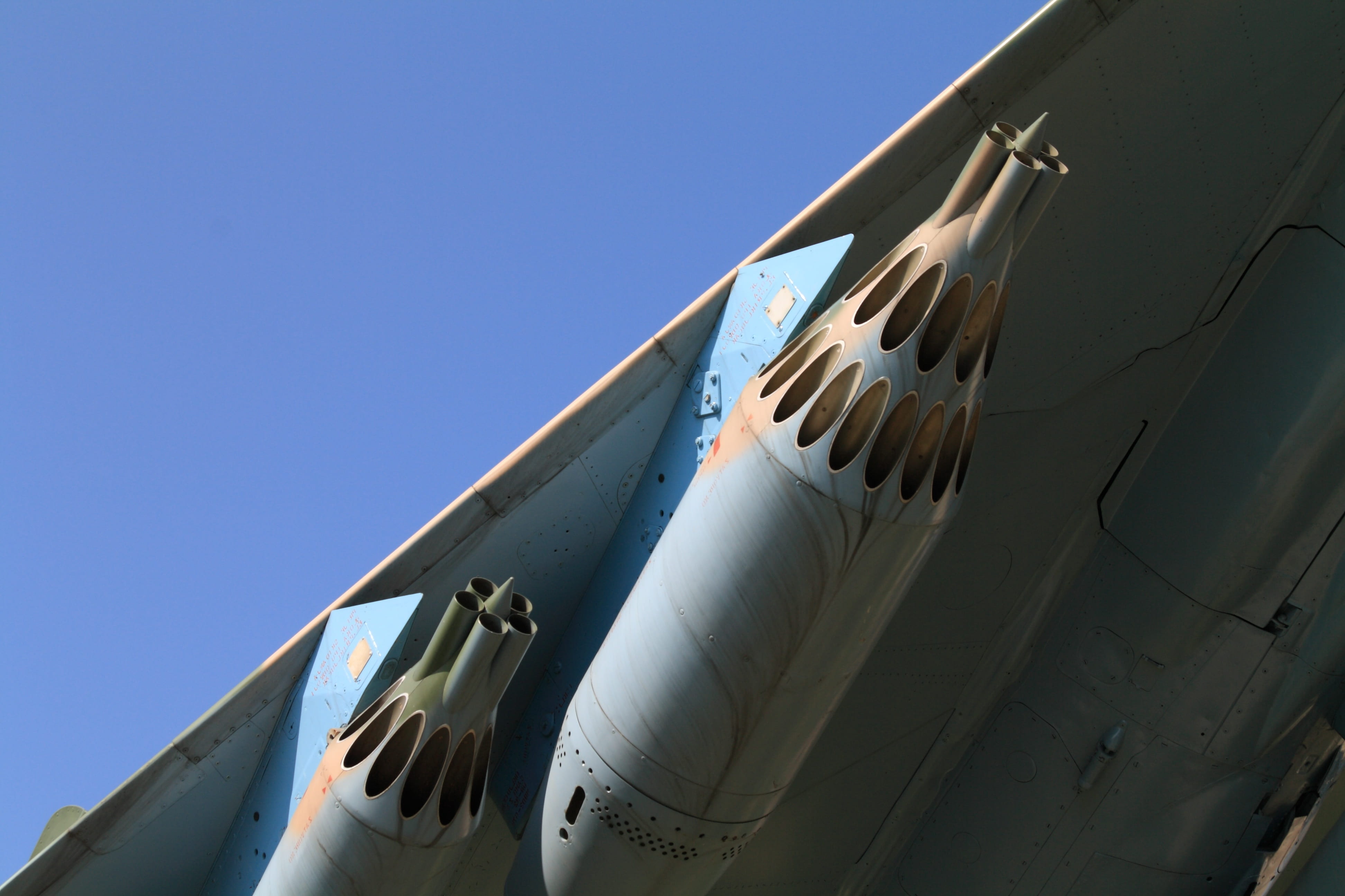 jet, nature, cockpit, russian, fighter, blue, clear sky, wing, metal, stationary, sky, day, airplane, mode of transportation, launcher, mig, transportation, HD Wallpaper