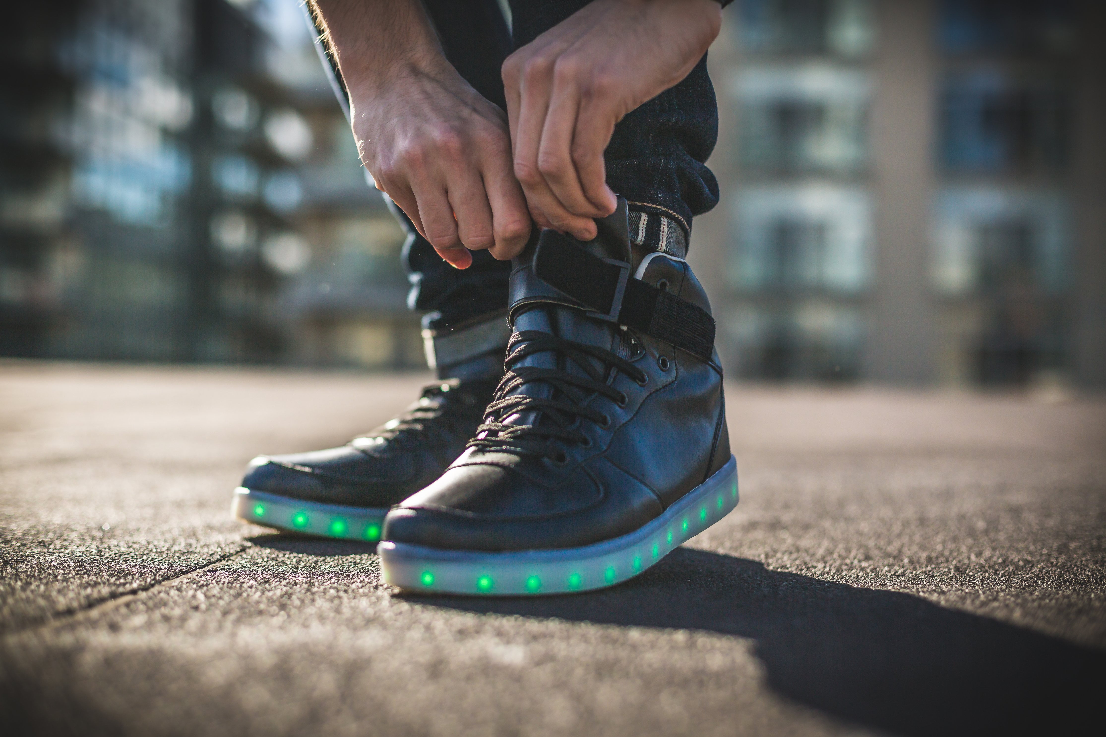led, human limb, adult, running, unrecognizable Person, marathon, body part, jogging, sports Shoe, black, top, sports Training, close-up, young Adult, limb, HD Wallpaper