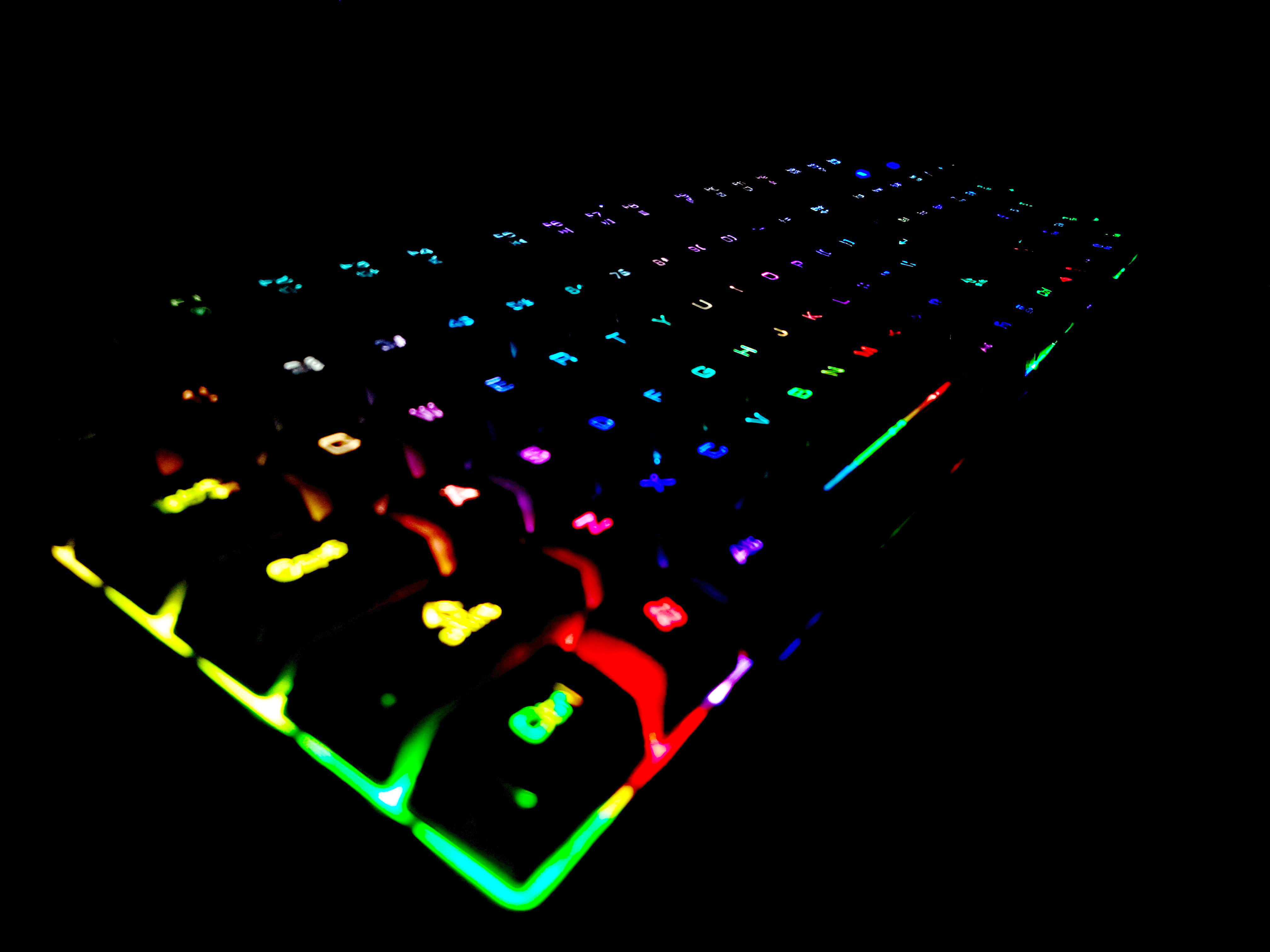 multicolored, 4K, backlight, key, keyboard, HD Wallpaper