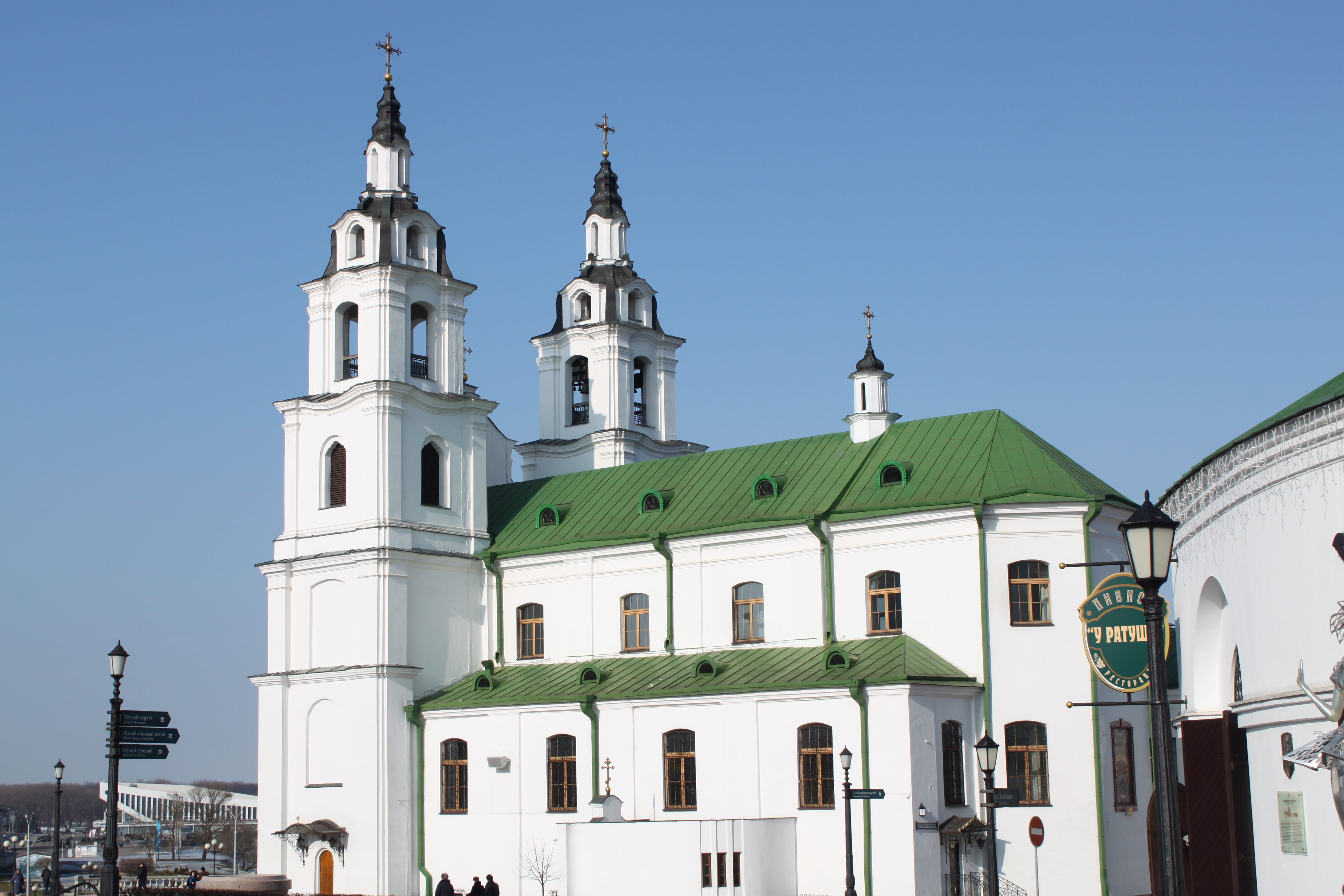 historical, blue, building, 4K, tourism, nature, old, church, place of worship, spirituality, culture, belarusian, spire, architecture, tower, built structure, HD Wallpaper