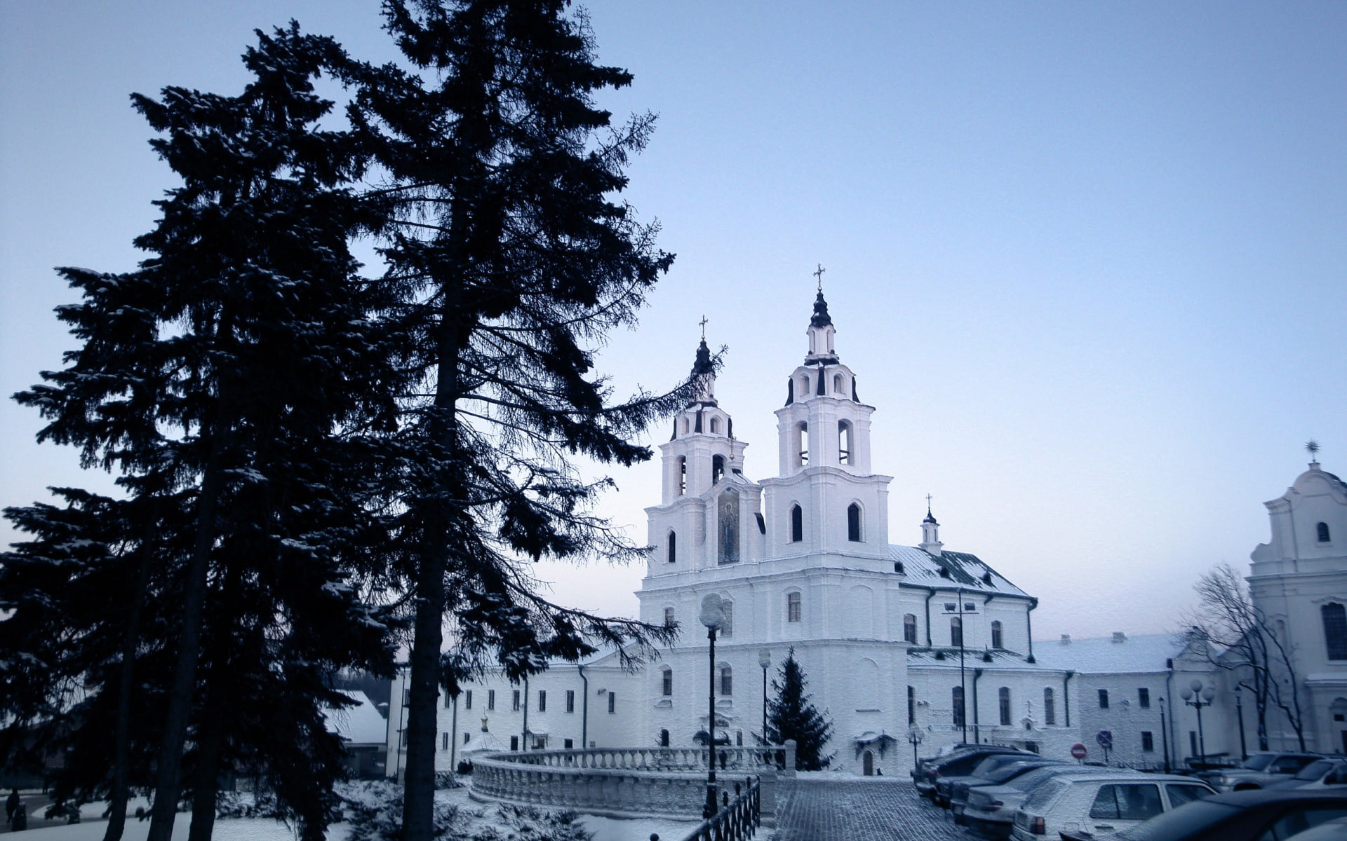 architecture, monuments, cars, Minsk, 1080P, art, hd, Belarus, beautiful, cathedral, HD Wallpaper