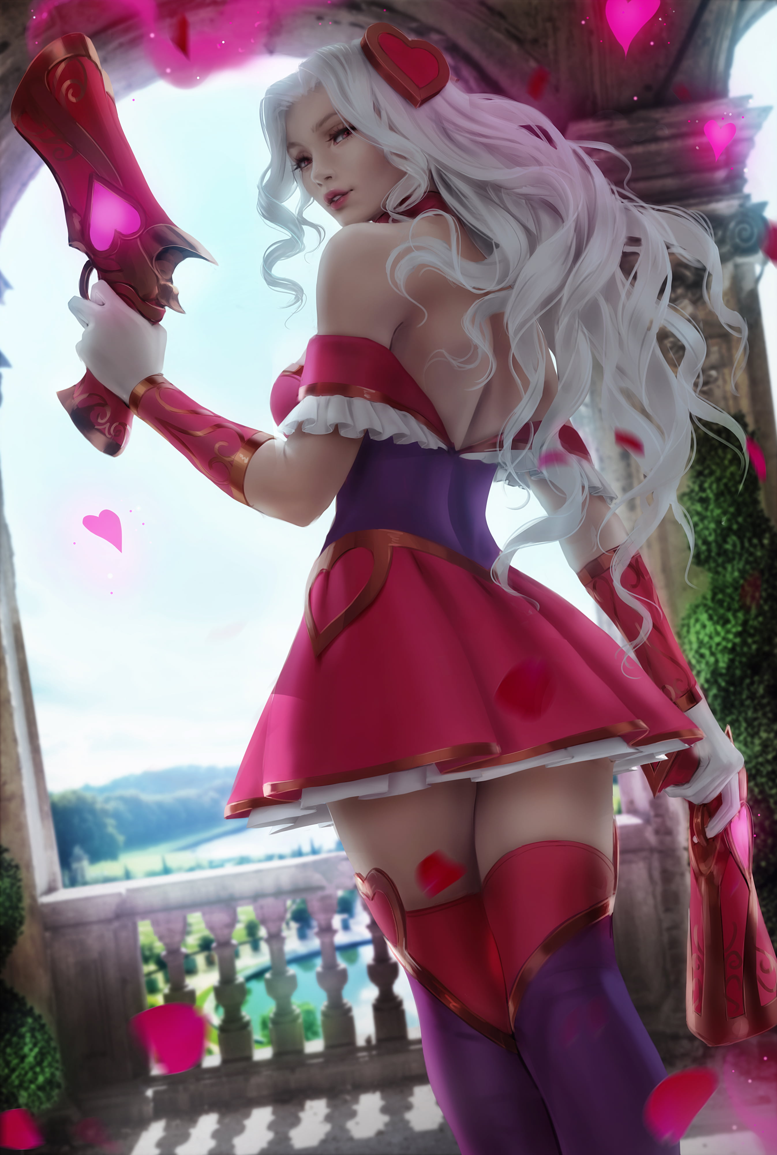 white hair, 4K, anime girls, dress, League of Legends, Zarory, Miss Fortune (League of Legends), Phone HD Wallpaper