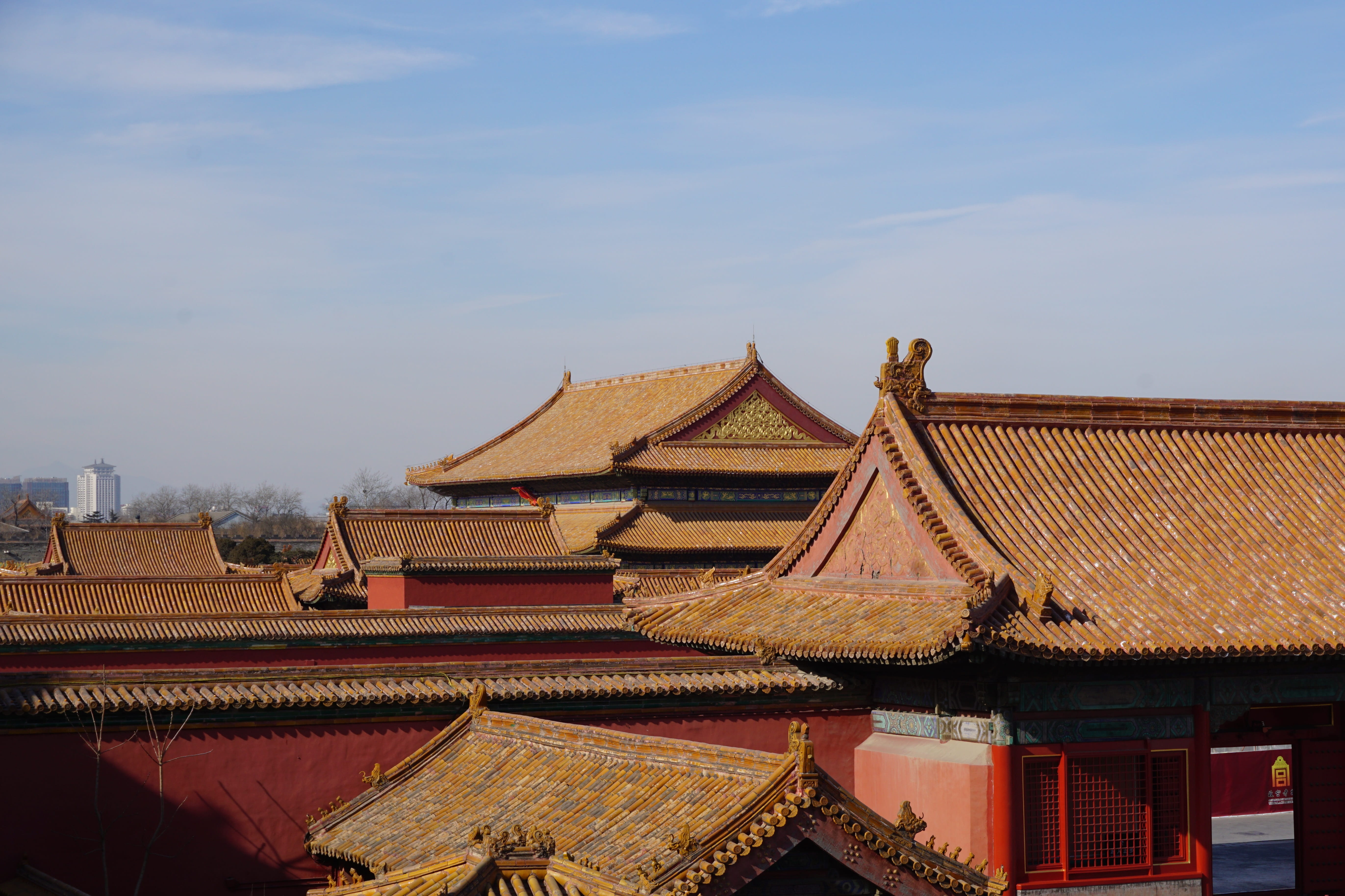 cloud - sky, sky, nature, roof, place of worship, beijing, cultures, 5K, Forbidden City, building, outdoors, republic of china, forbidden city beijing, HD Wallpaper