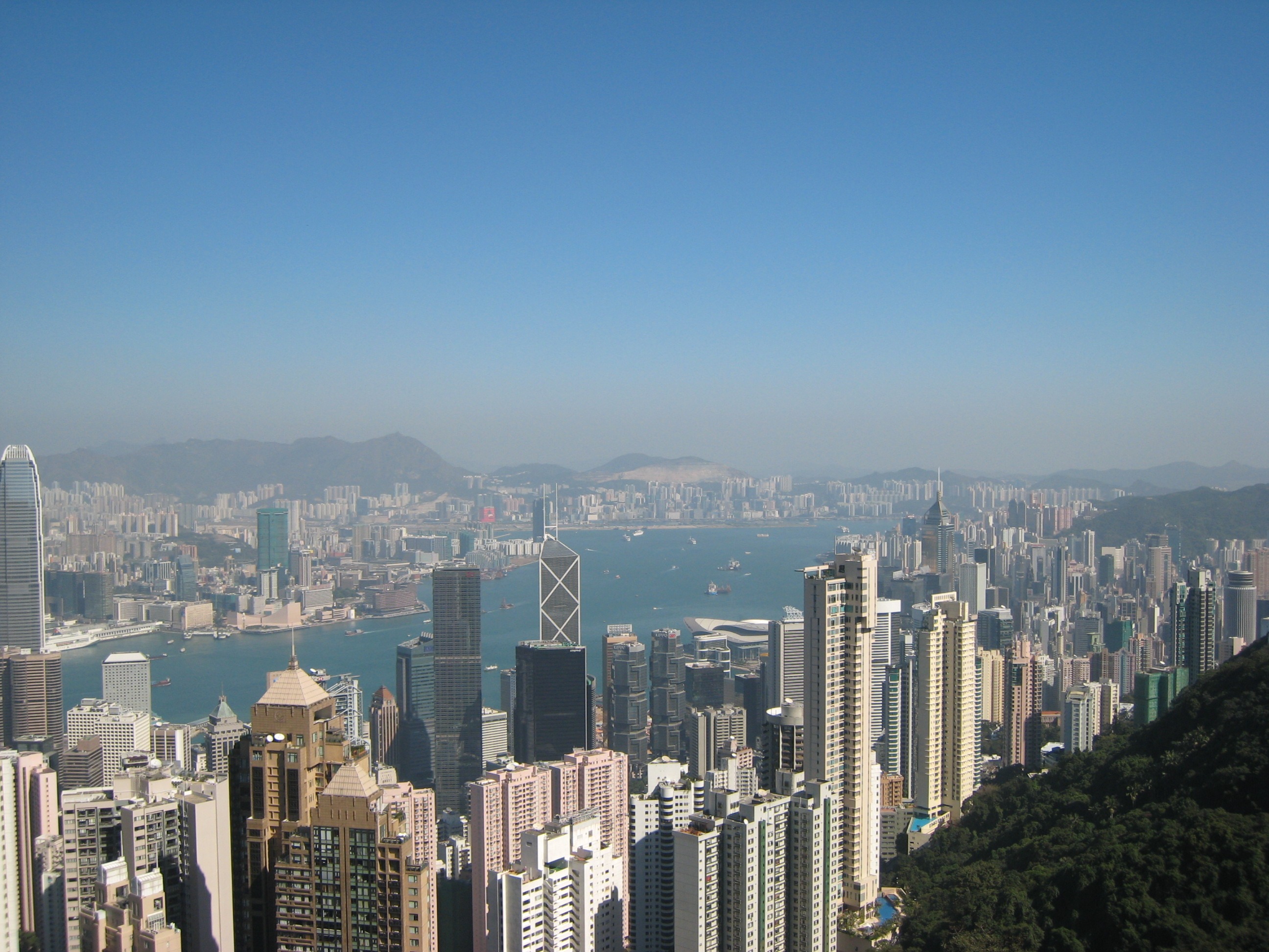 architecture, financial district, buildings, tall - high, outdoors, skyscrapers, clear sky, bay, building, office building exterior, crowd, crowded, water, HD Wallpaper