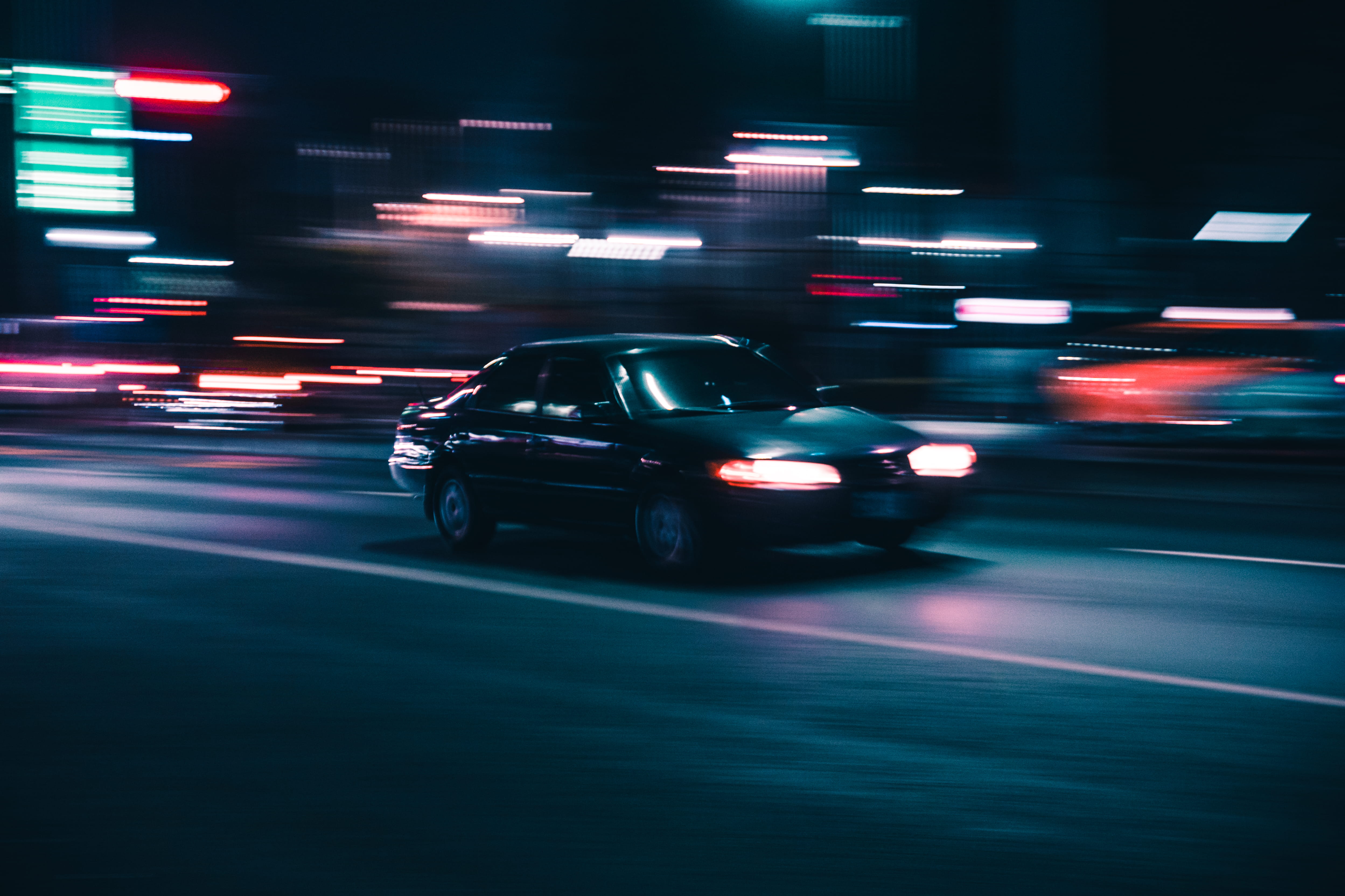 street, asphalt, tire, motor vehicle, land vehicle, illuminated, 4K, nature, kaohsiung, city life, blurred motion, light, wheel, machine, on the move, HD Wallpaper