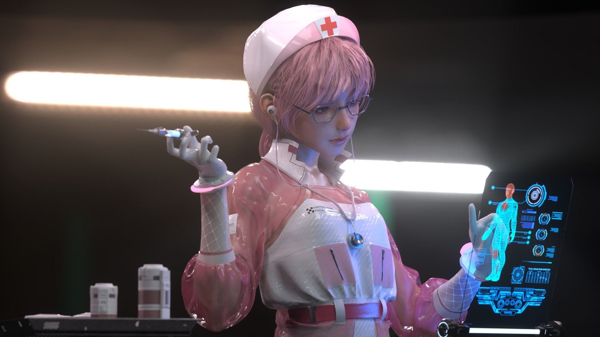 women, 1080P, nurse outfit, HD Wallpaper