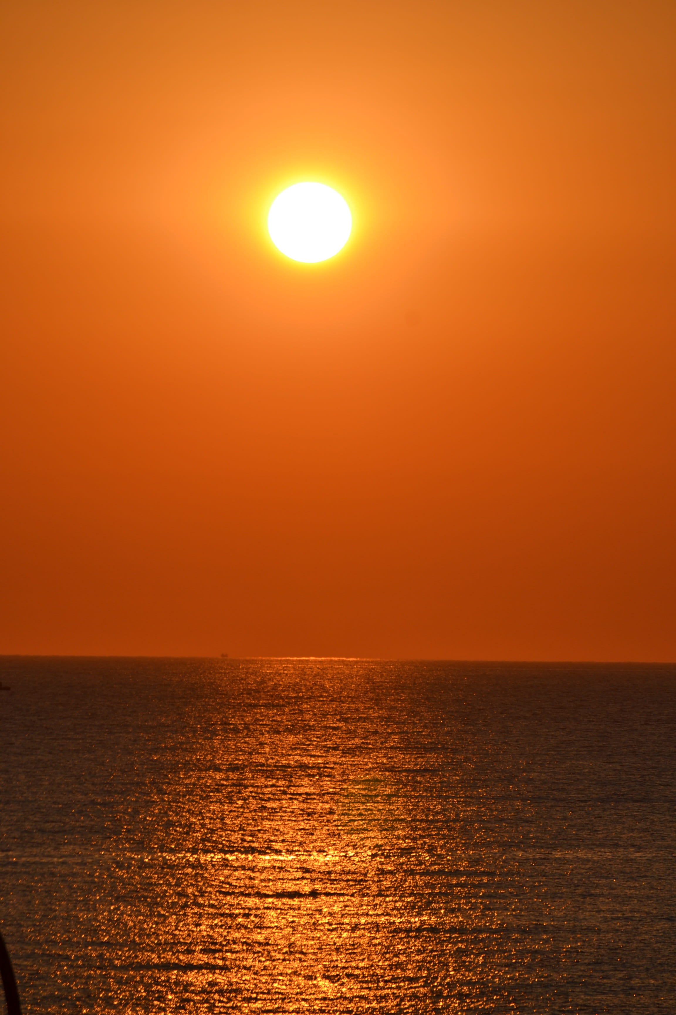calm sea, tranquility, orange, beach, orange color, sunlight, coastal, sunset, idyllic, romantic, waterfront, nature, mediterranean, landscape, outdoors, Phone HD Wallpaper
