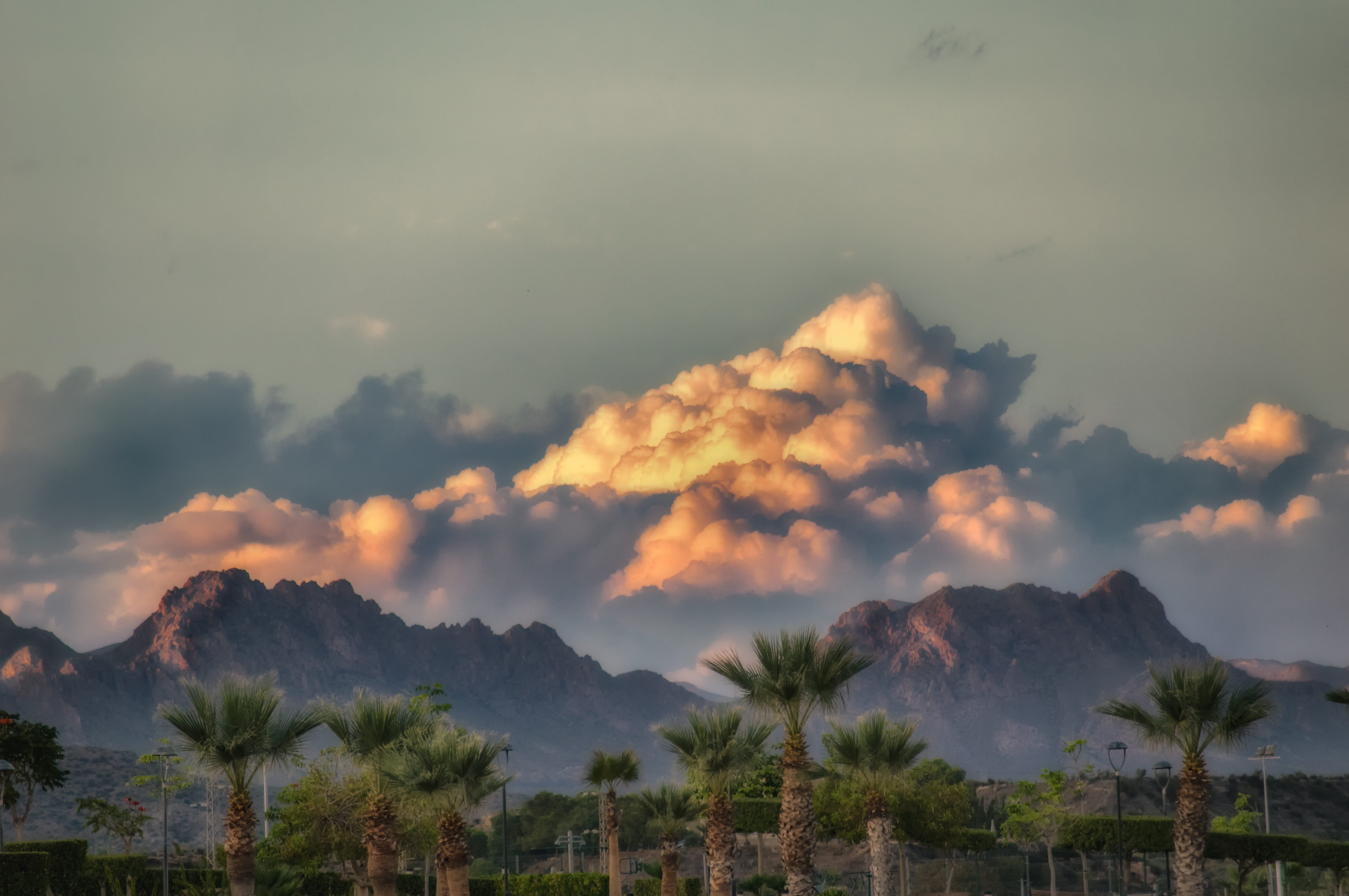 landscape, outdoors, sky, palms, climate, land, almeria, plant, tranquility, non-urban scene, threat, terreros, cloud - sky, beauty in nature, storm, no people, HD Wallpaper