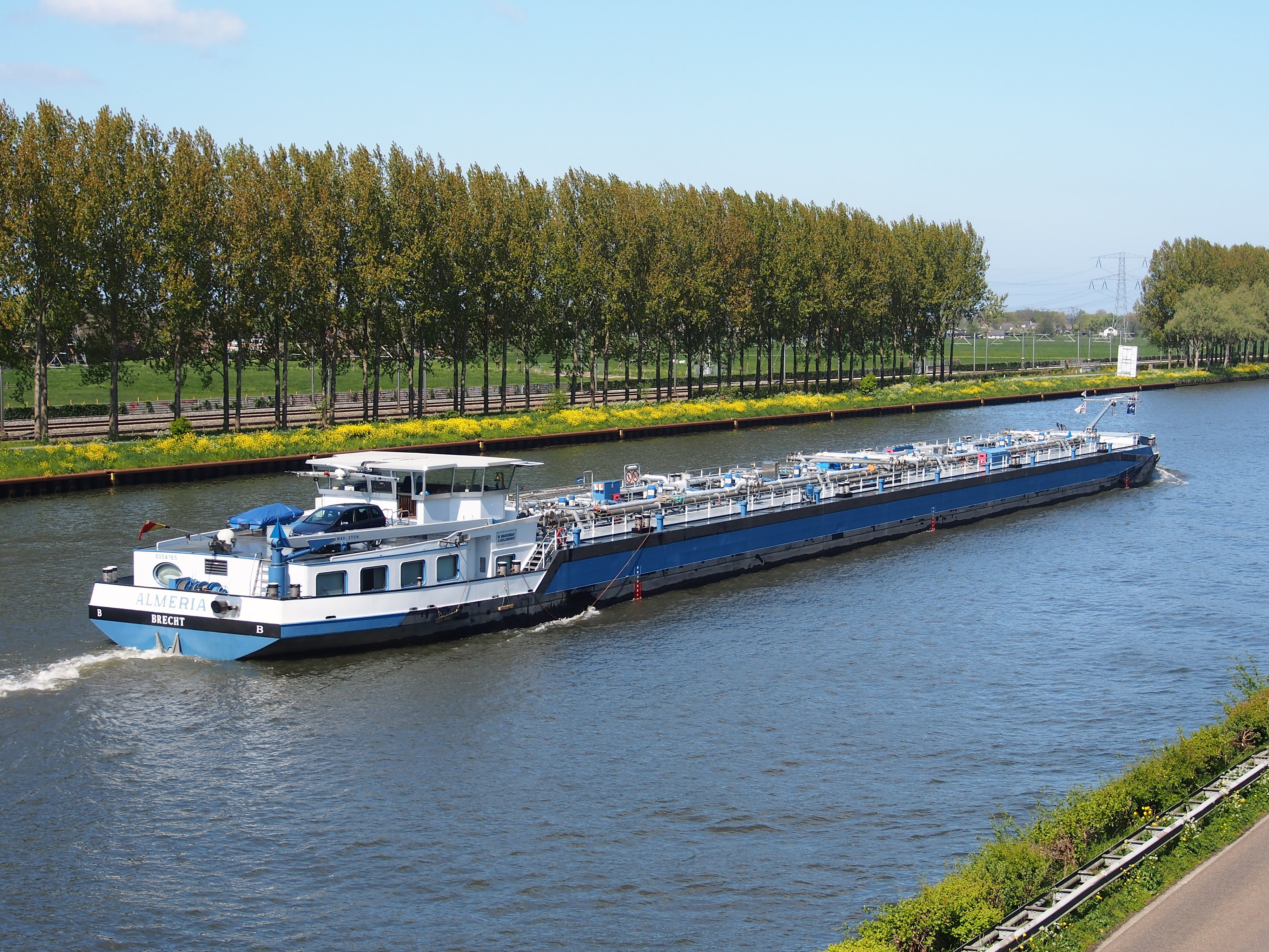 freight, tree, growth, river, plant, passenger craft, vessel, cargo, waterway, logistics, almeria, nature, water, nautical vessel, luxury, transportation, HD Wallpaper