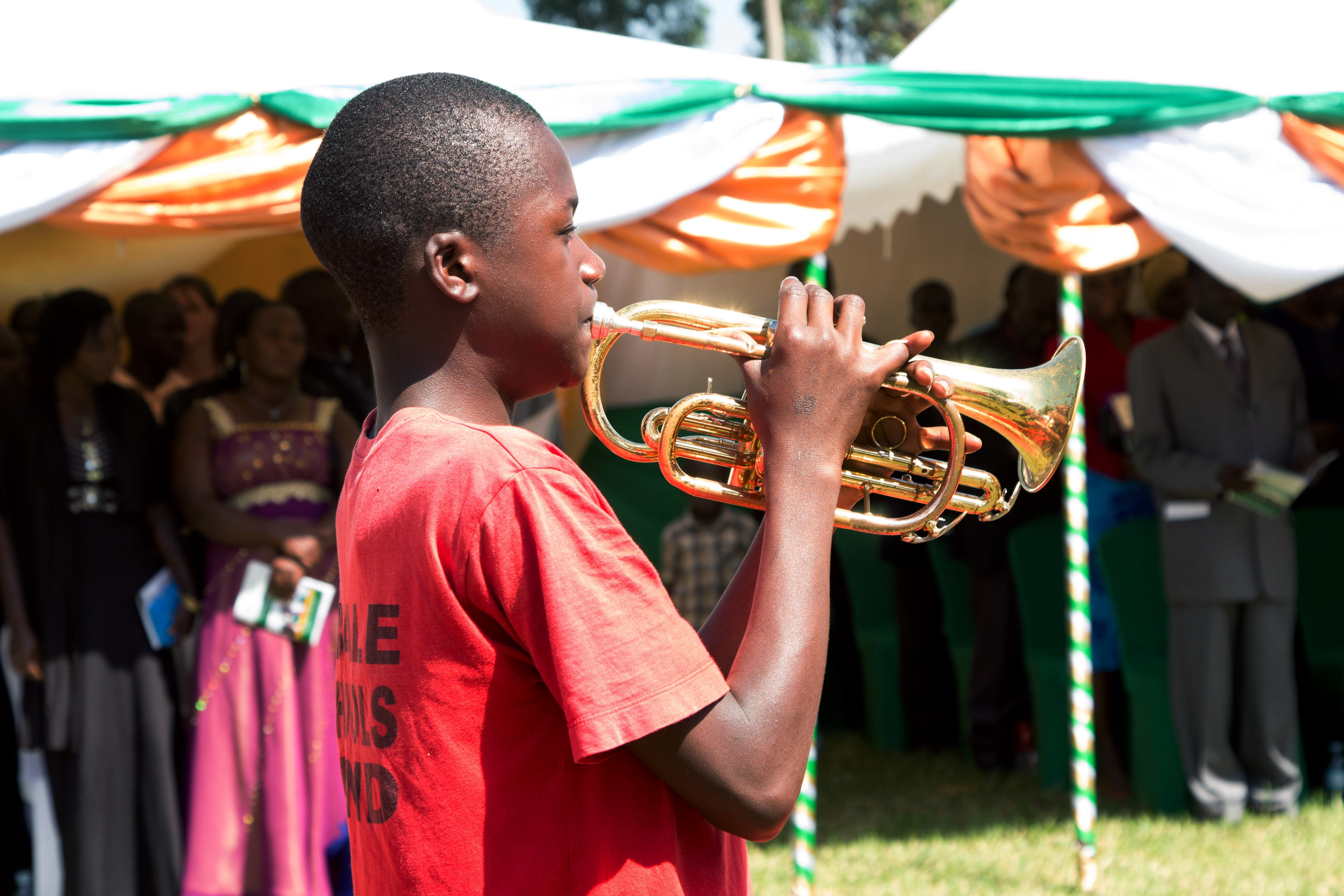 musician, celebration, uganda, marching band, musical instrument, event, day, africa, brass instrument, real people, focus on foreground, lifestyles, kids, HD Wallpaper