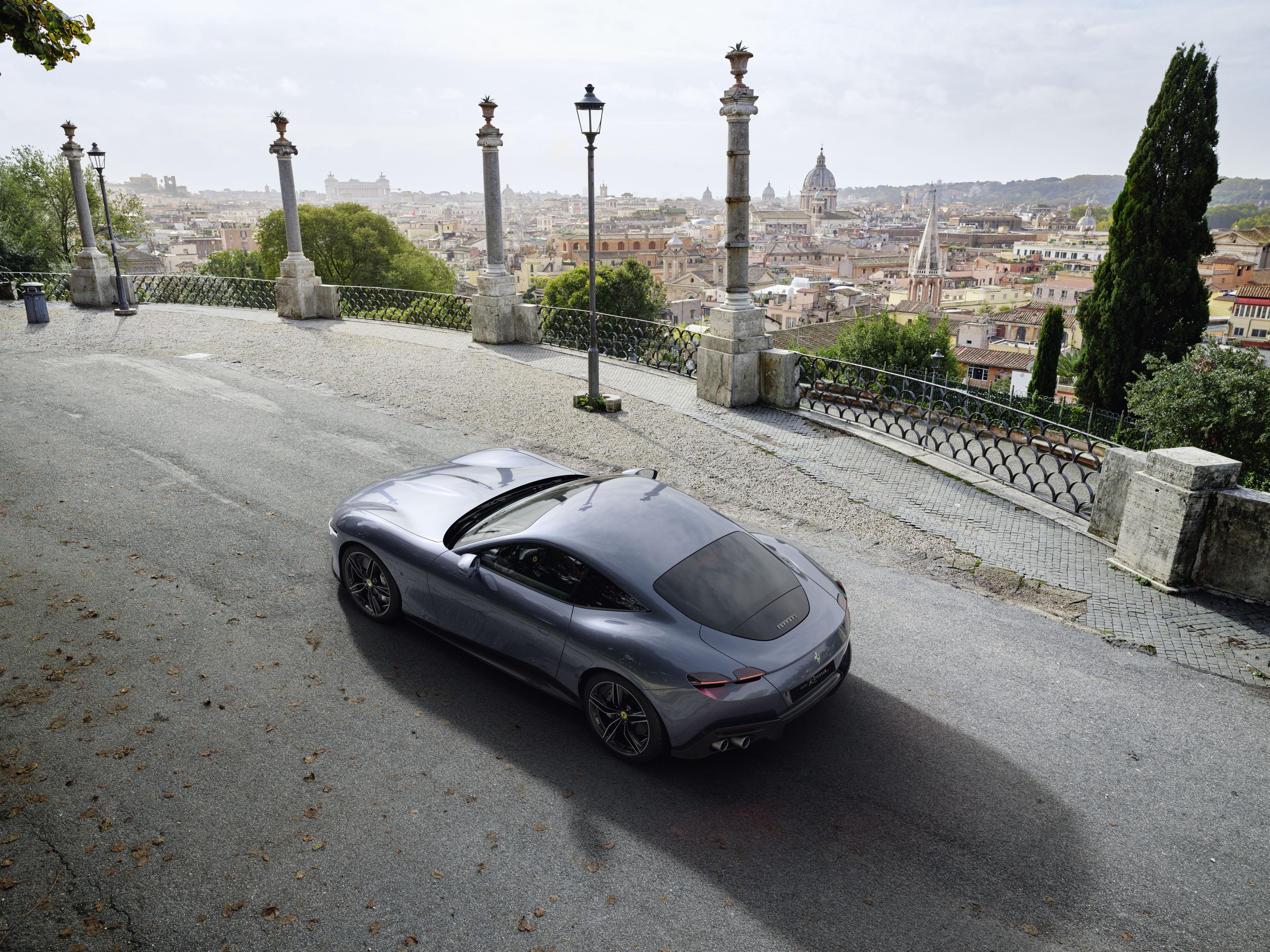 Silver Car, Car, Sport Car, Ferrari, Ferrari Roma, 4K, Supercar, Vehicle, HD Wallpaper