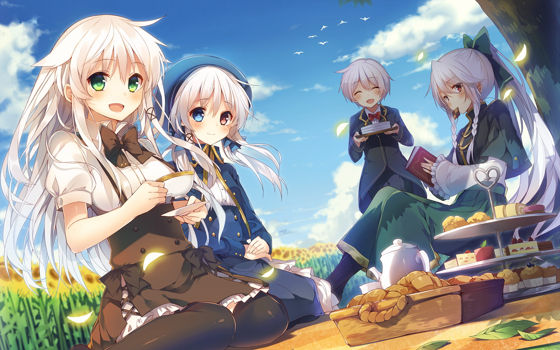 anime girls, anime, Anceril Sacred, artwork, Tierra Azur, Ciel Sacred, 1080P, HD Wallpaper
