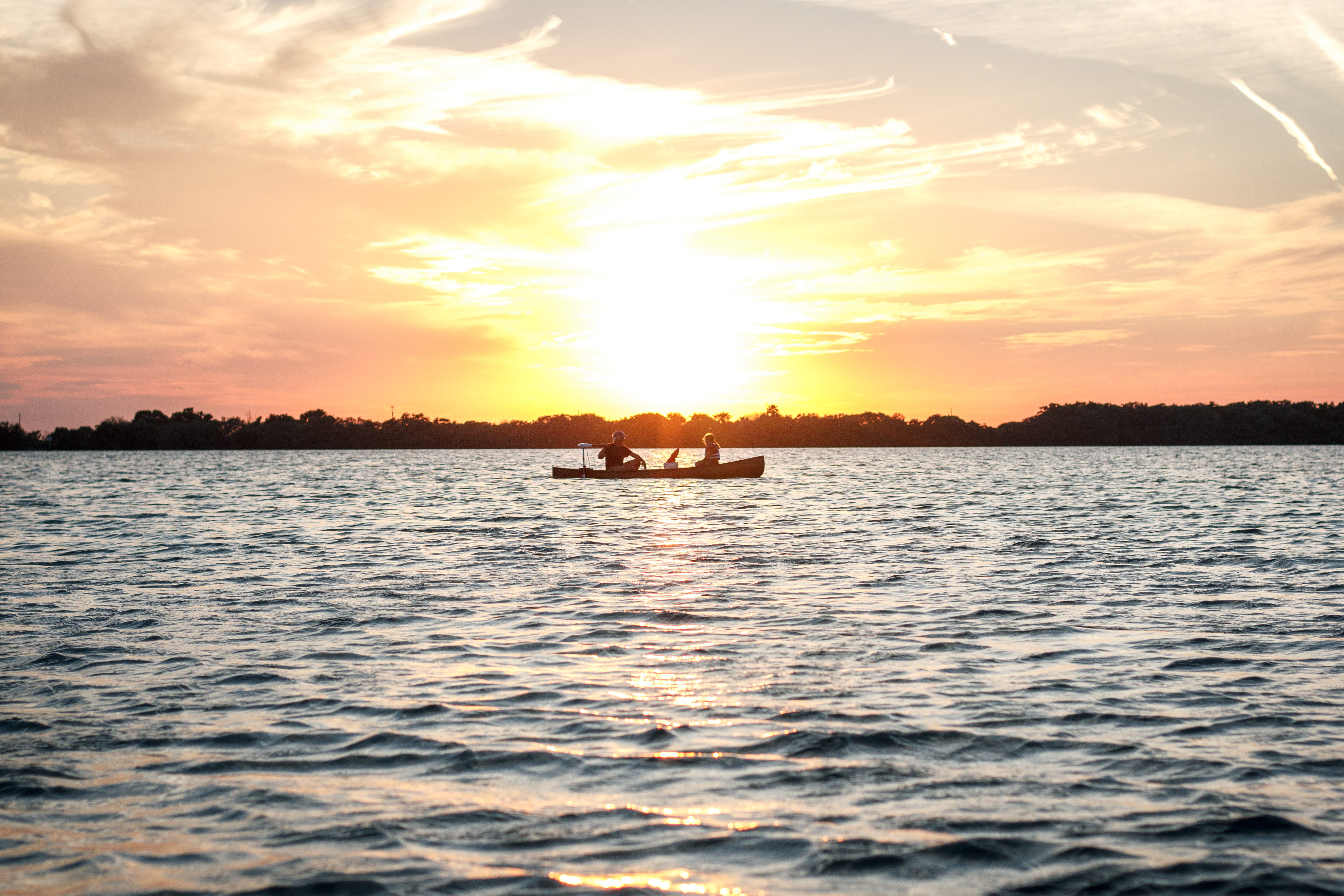 4K, water, bay, nature, florida, lifestyles, desoto, mode of transportation, sunlight, fort de soto county park, sunset, orange color, cloud - sky, sky, HD Wallpaper