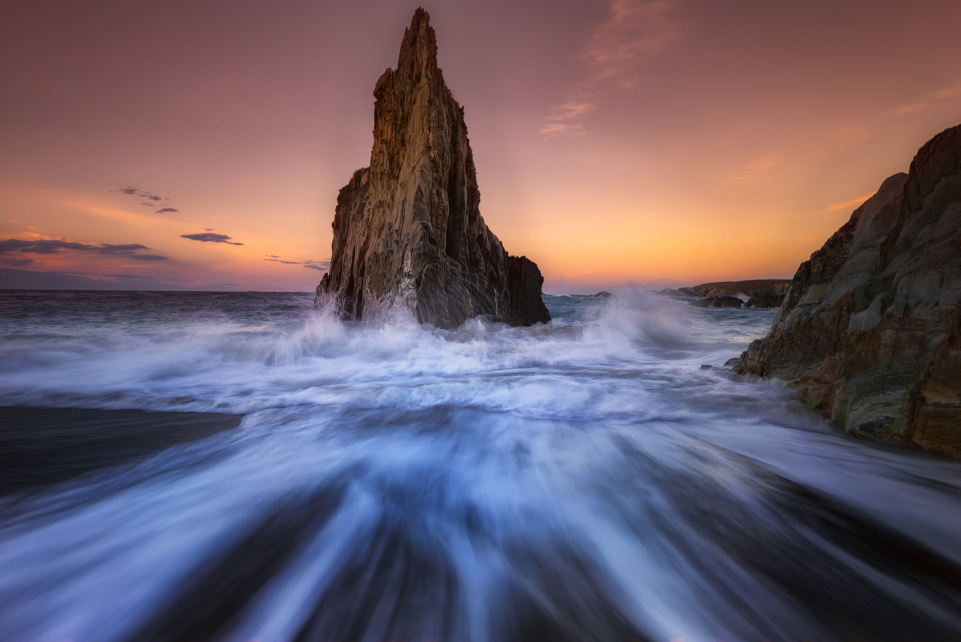 sunrise - Dawn, sunset, flickr, amazing, scenics, filters, outdoors, beauty In Nature, mountain, coastline, 1080P, rocks, beautiful, ocean, tierra, rock - Object, HD Wallpaper