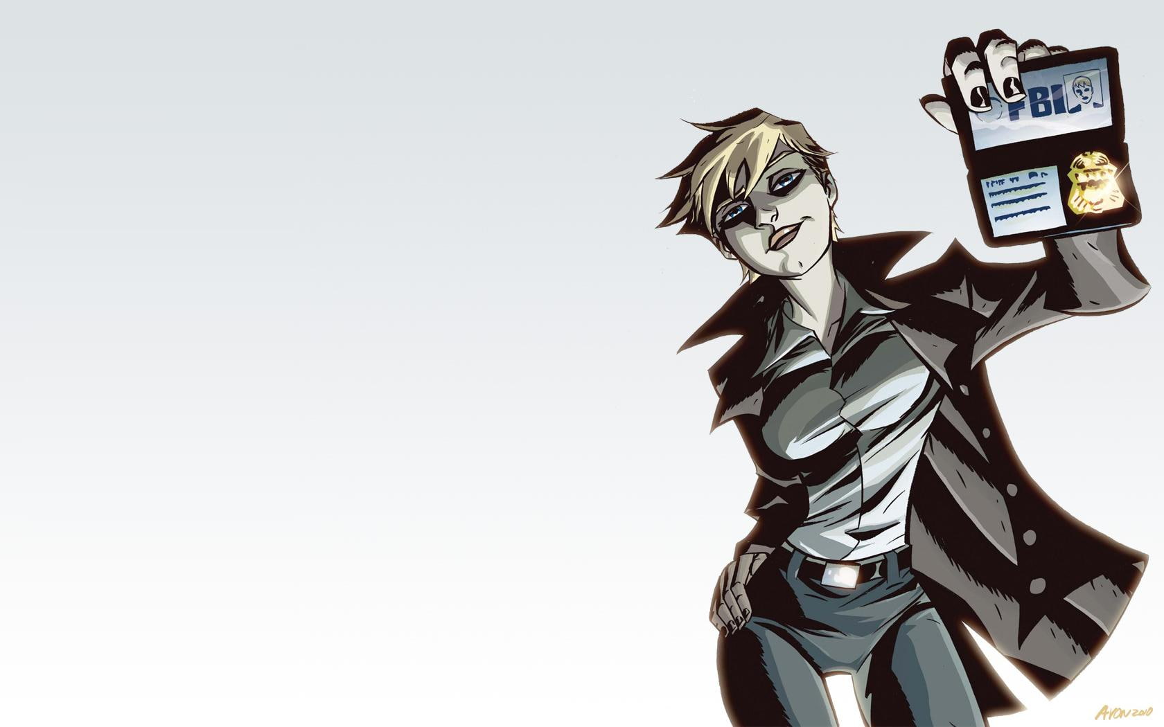 cartoon/comic, hd, coat, illustration, fbi, showing, 720P, woman, d, HD Wallpaper
