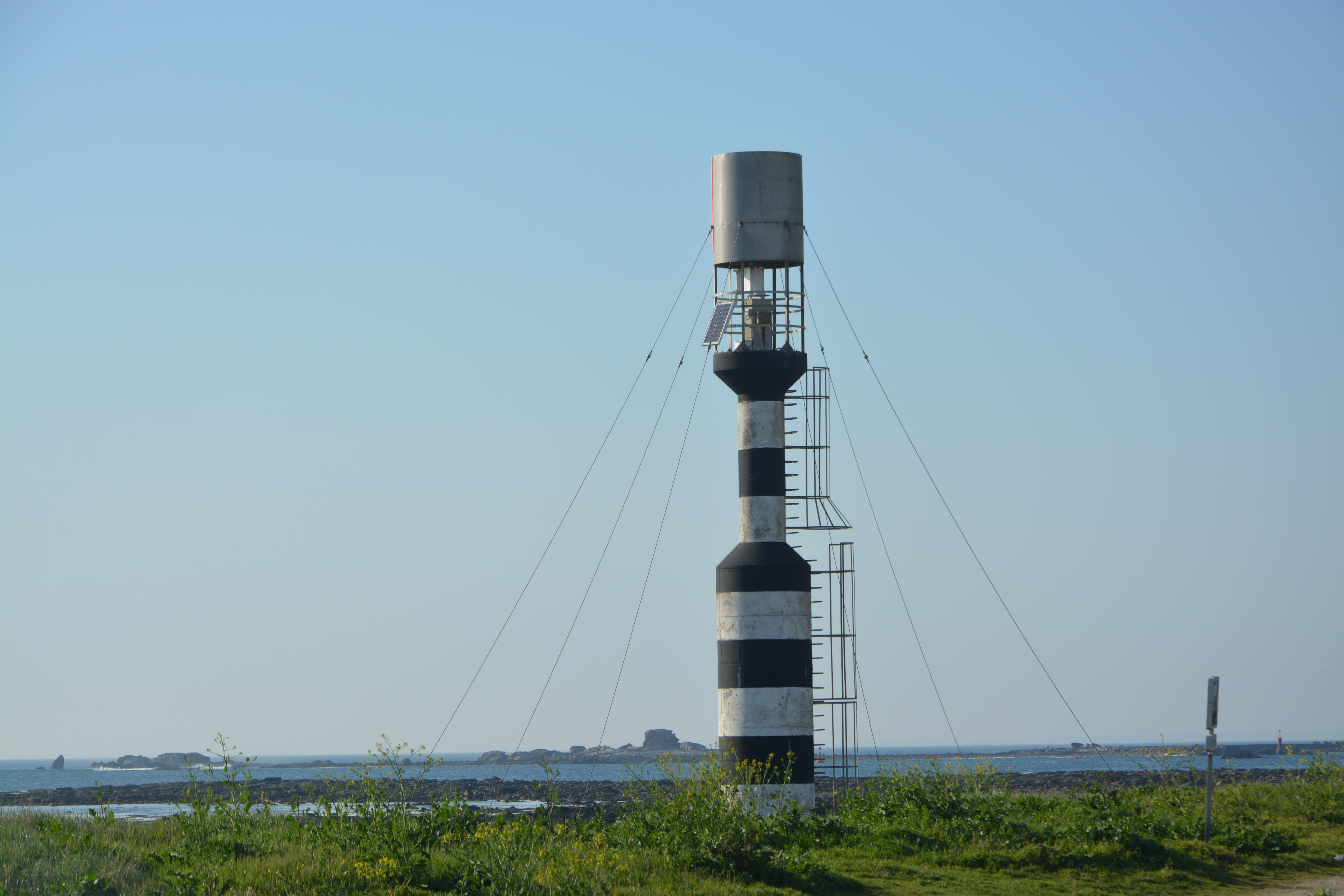 copy space, day, tall - high, land, finistère, nature, sky, blue, factory, low angle view, fire guide, tower, architecture, navigation light, outdoors, HD Wallpaper
