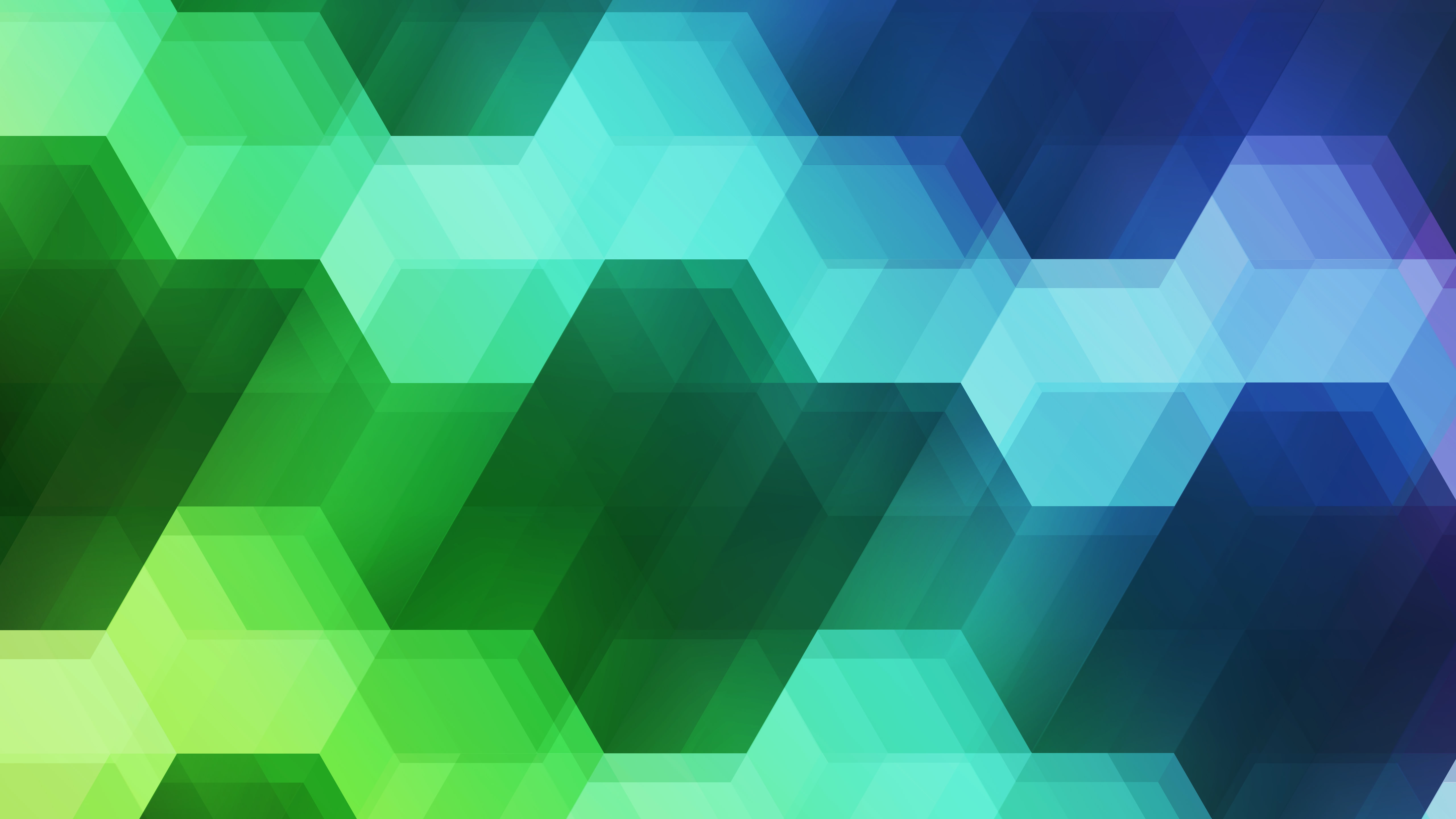 Colorful, Blue, Hexagons, Spectrum, Green, 5K, 5K, HD Wallpaper