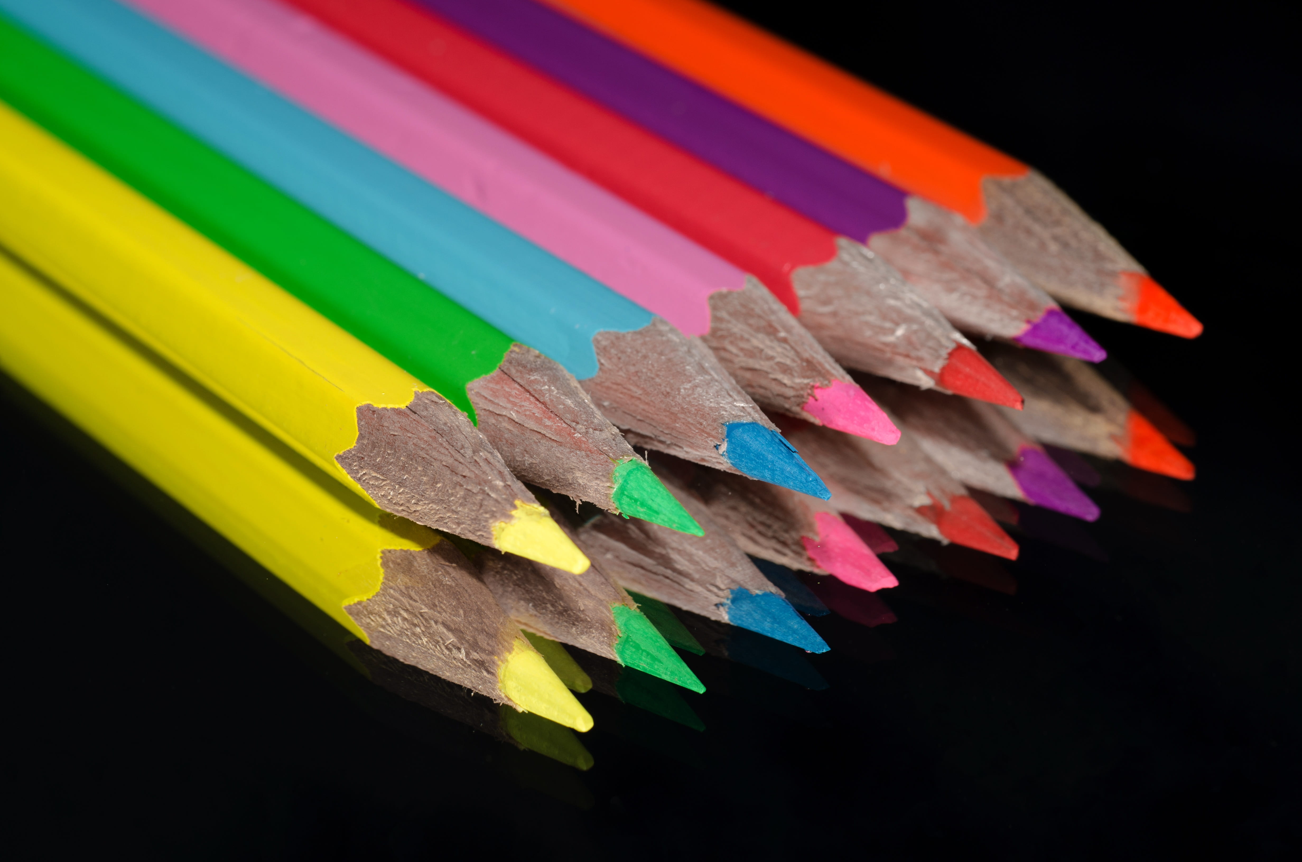color, 4K, arrangement, colour, indoors, pastel, close-up, variation, draw, school, black, colored pencil, creativity, art and craft, pen, studio shot, HD Wallpaper