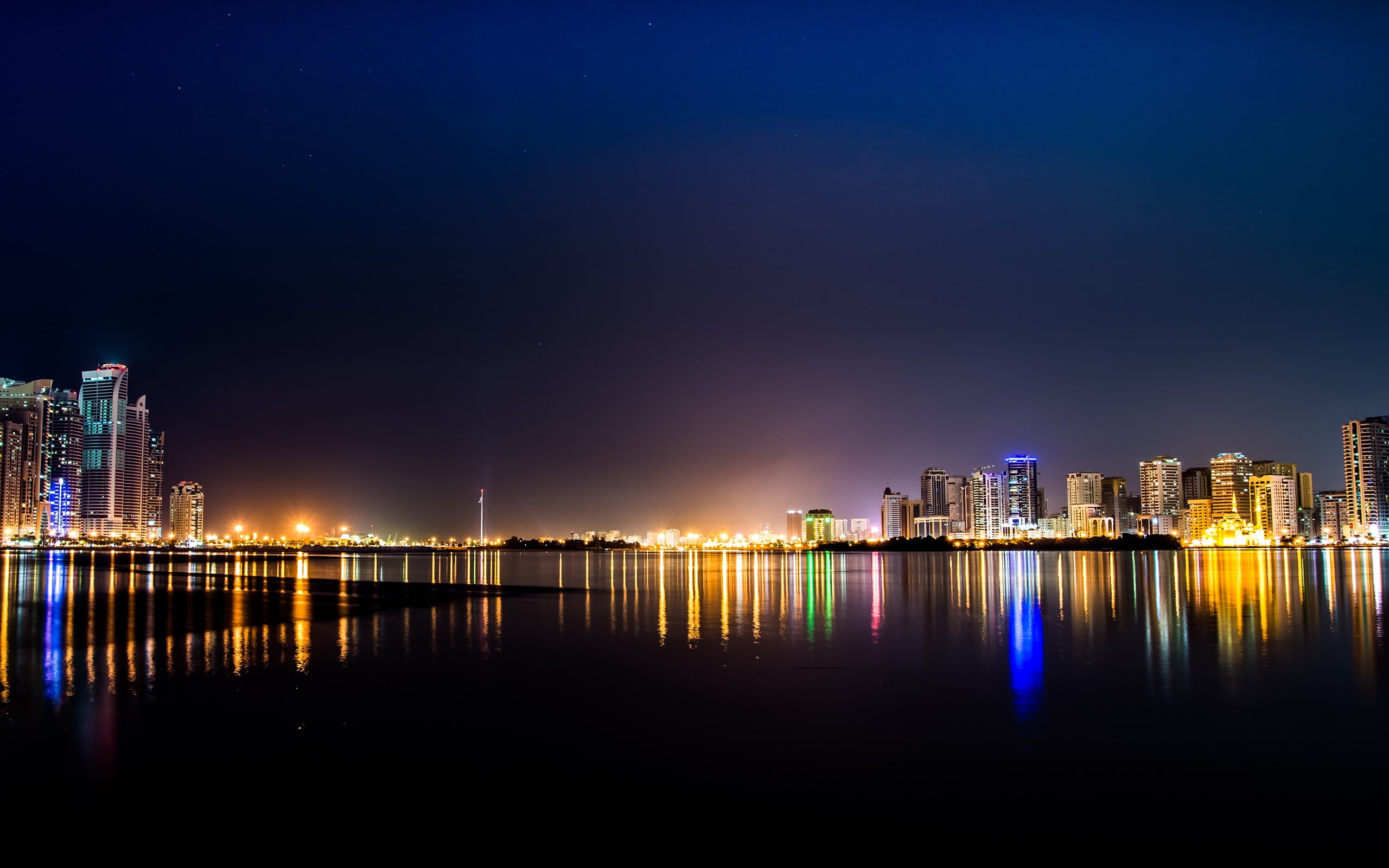 building, skyscraper, urban skyline, tower, tall - high, financial district, rises, architecture, city, landscape, night, illuminated, office building exterior, HD Wallpaper